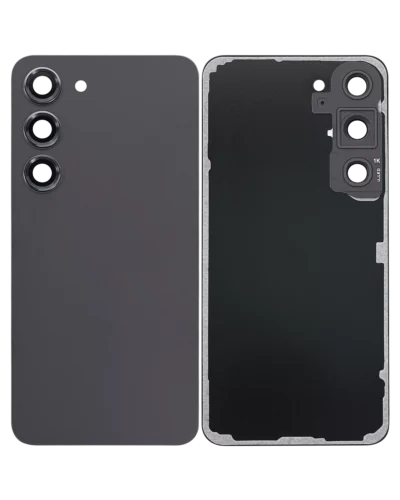 Back Cover Glass With Camera Lens For Samsung Galaxy S23 5G (No Logo) (Aftermarket Plus) (Phantom Black)