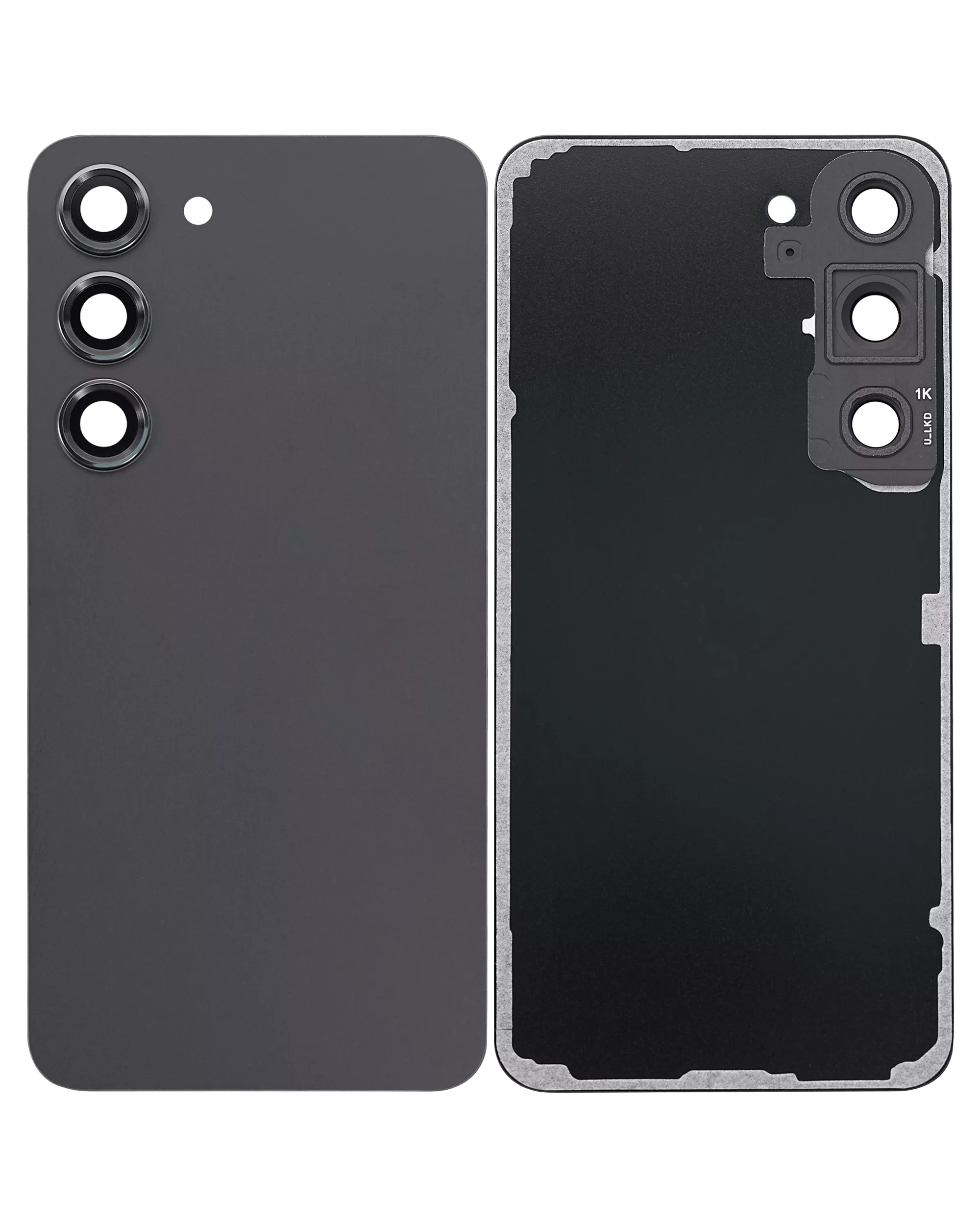 Back Cover Glass With Camera Lens For Samsung Galaxy S23 5G (No Logo) (Aftermarket Plus) (Phantom Black)