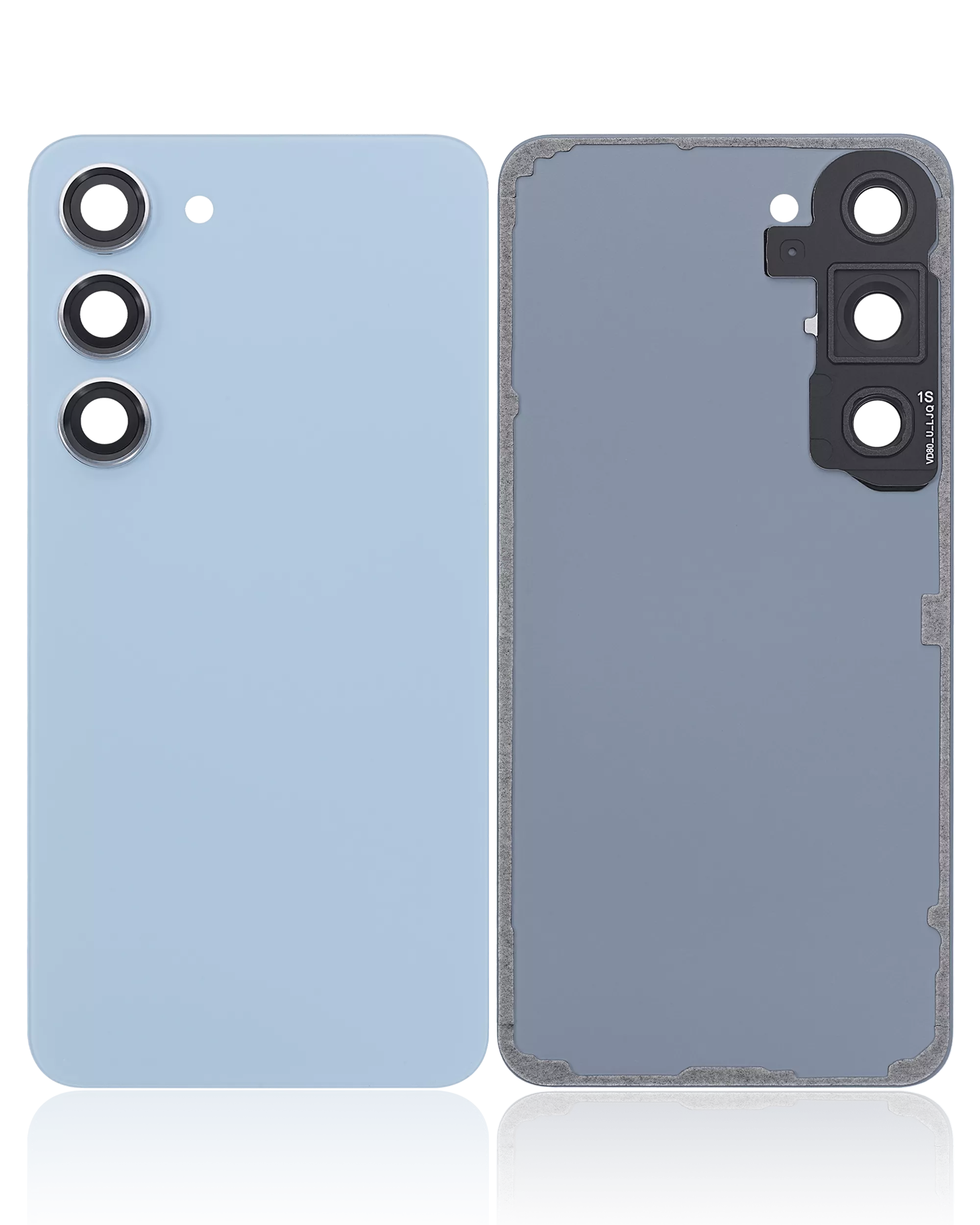 Back Cover Glass With Camera Lens For Samsung Galaxy S23 5G (No Logo) (Aftermarket Plus) (Blue)