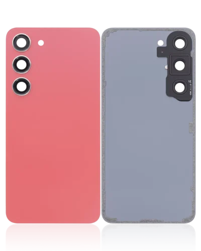 Back Cover Glass With Camera Lens For Samsung Galaxy S23 5G (No Logo) (Aftermarket Plus) (Orange)