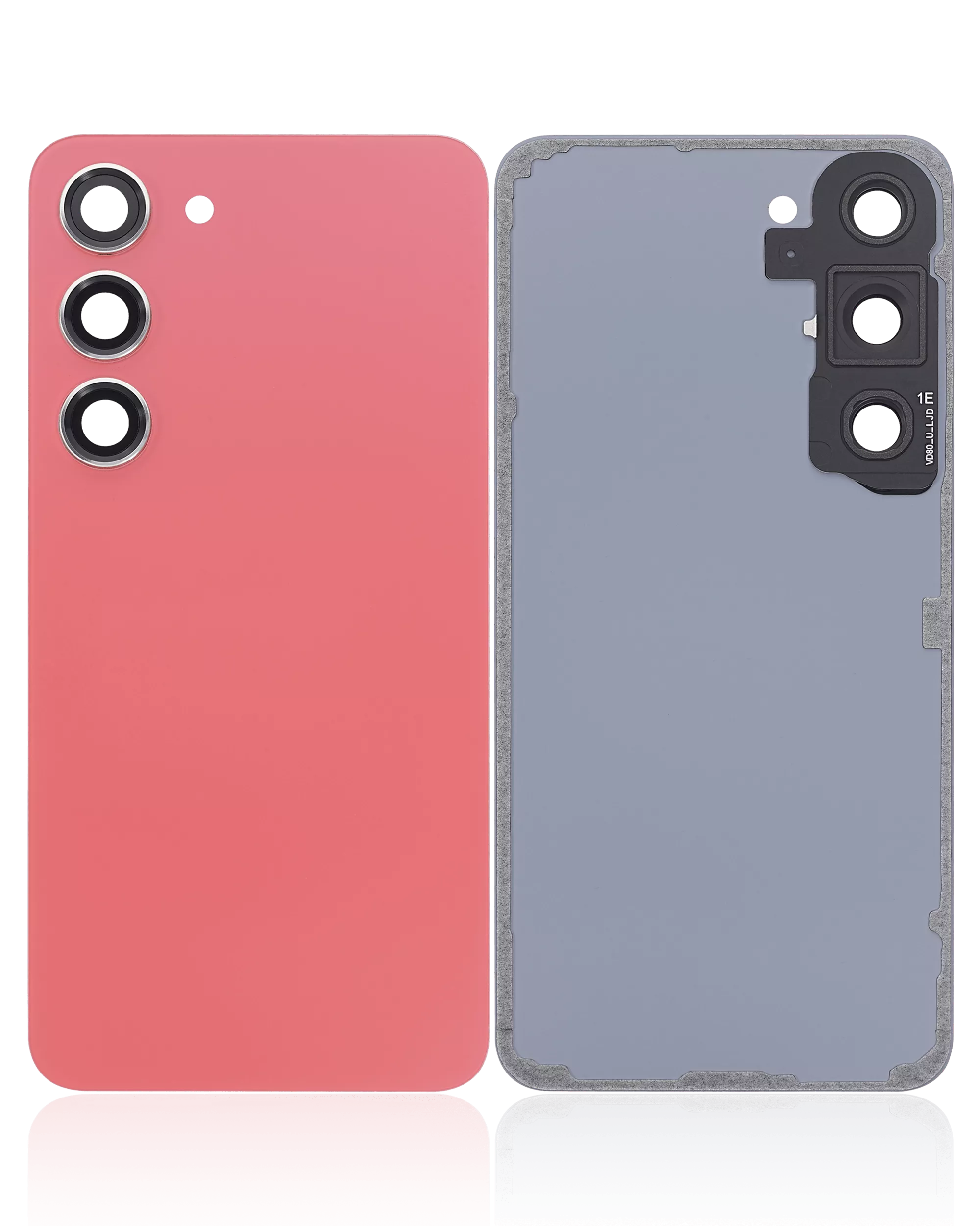 Back Cover Glass With Camera Lens For Samsung Galaxy S23 5G (No Logo) (Aftermarket Plus) (Orange)