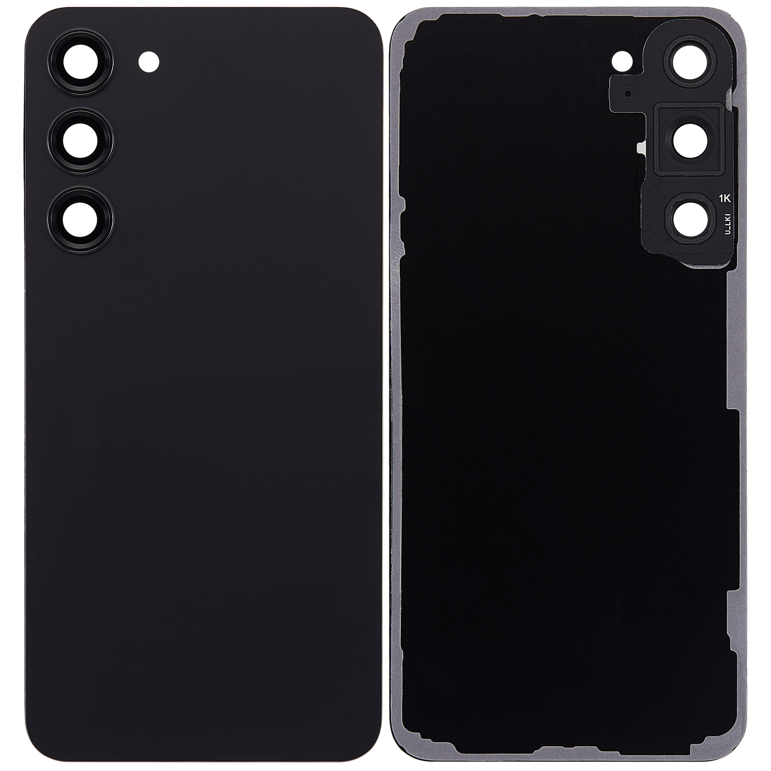 Back Cover Glass With Camera Lens For Samsung Galaxy S23 Plus 5G (No Logo) (Aftermarket Plus) (Phantom Black)