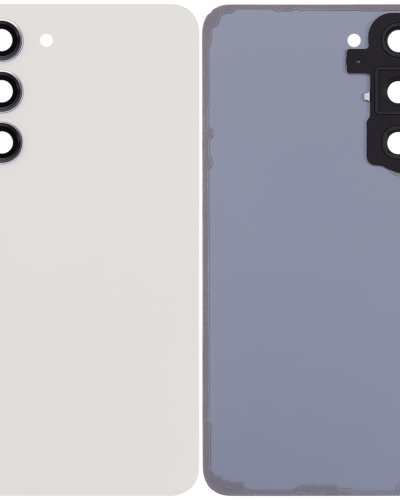 Back Cover Glass With Camera Lens For Samsung Galaxy S23 Plus 5G (No Logo) (Aftermarket Plus) (Cream)