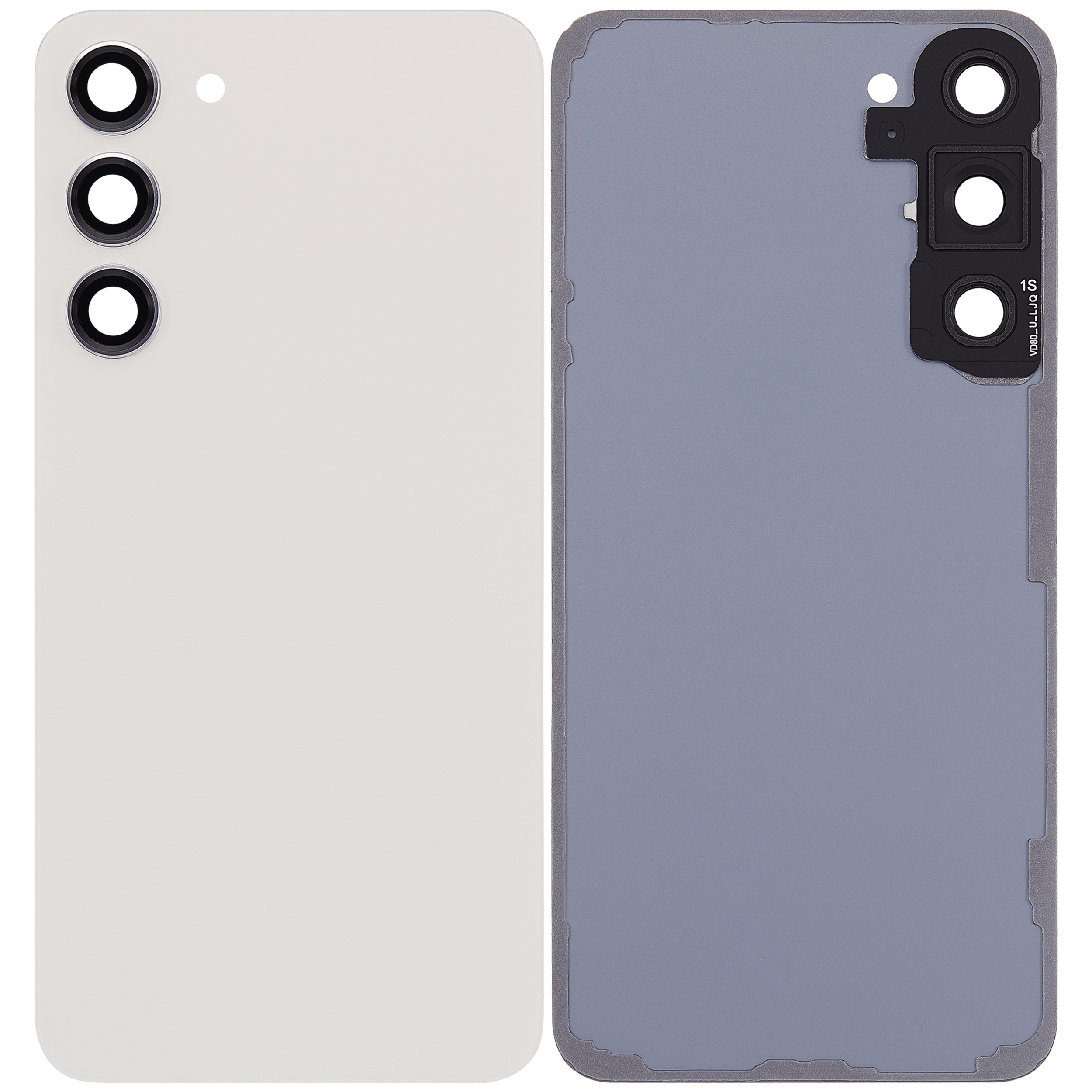 Back Cover Glass With Camera Lens For Samsung Galaxy S23 Plus 5G (No Logo) (Aftermarket Plus) (Cream)