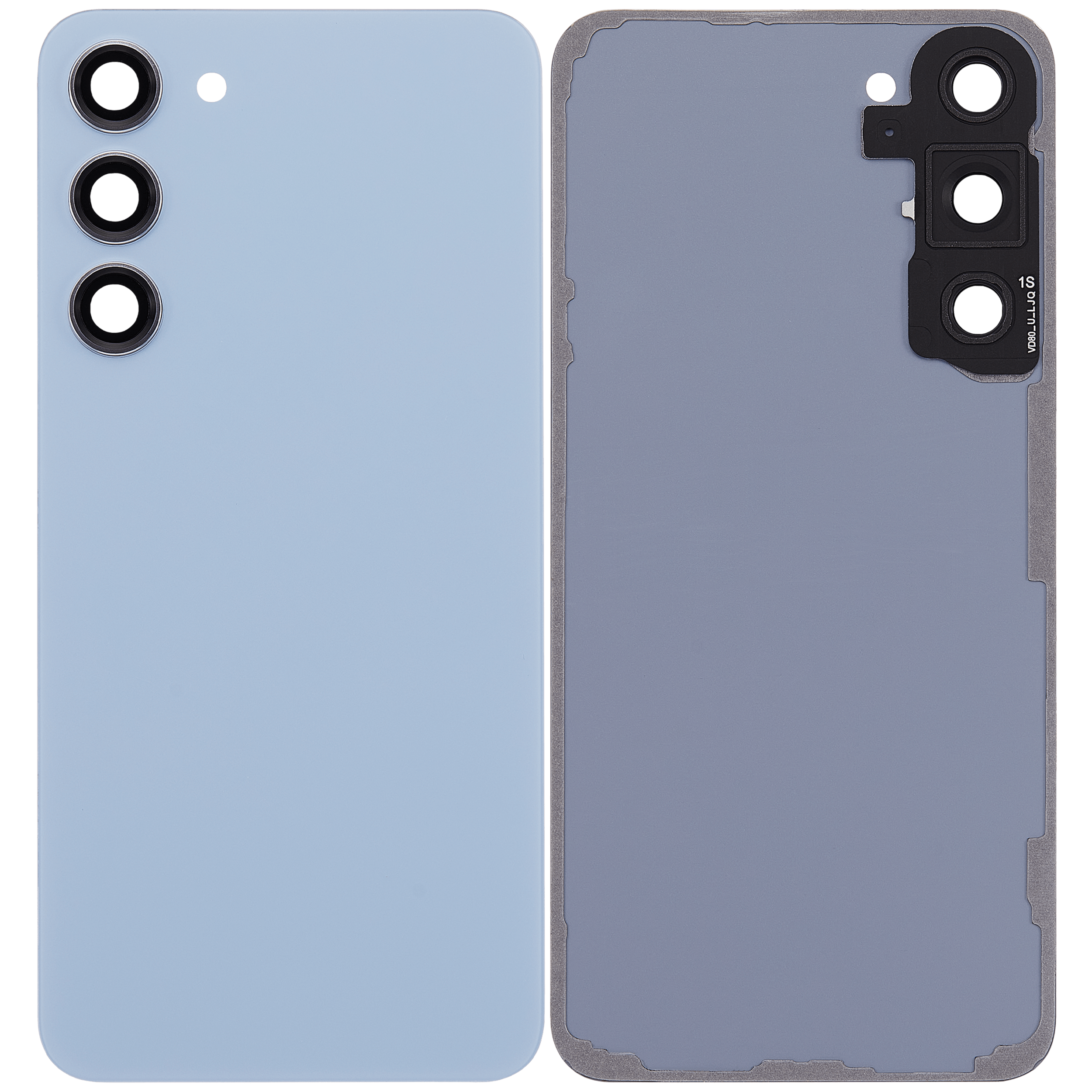 Back Cover Glass With Camera Lens For Samsung Galaxy S23 Plus 5G (No Logo) (Aftermarket Plus) (Blue)
