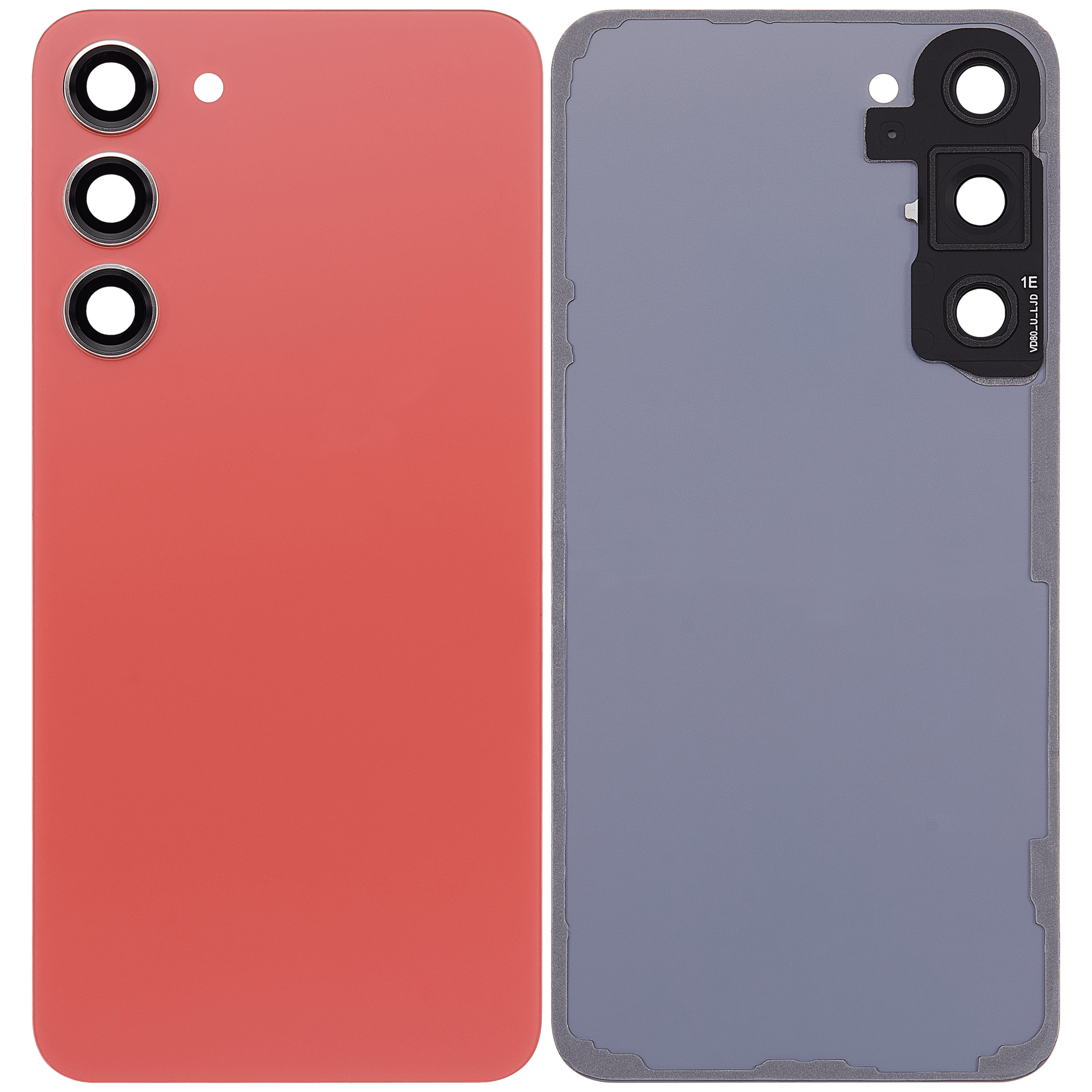 Back Cover Glass With Camera Lens For Samsung Galaxy S23 Plus 5G (No Logo) (Aftermarket Plus) (Orange)