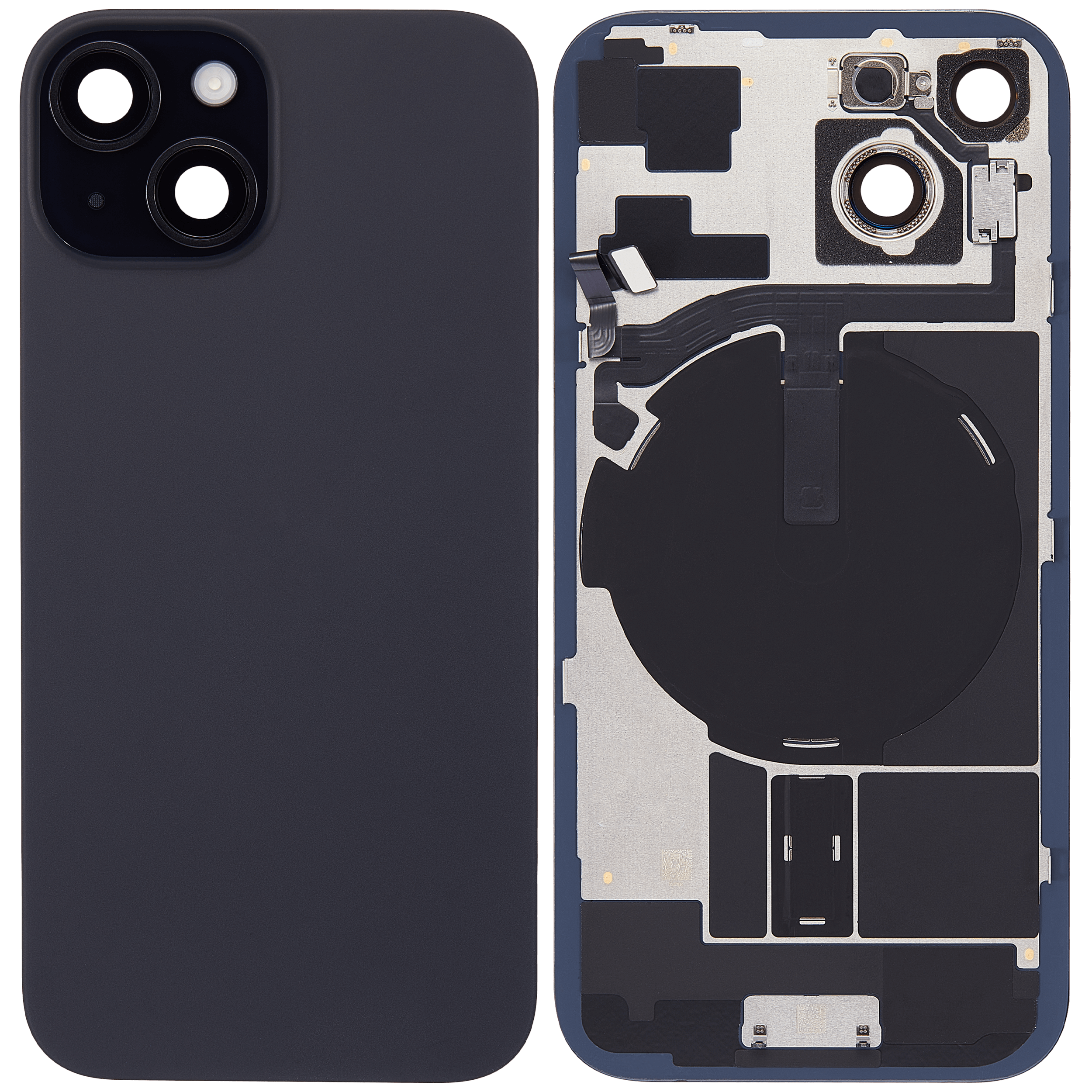 Back Glass w/ MagSafe Magnet & NFC & Flashlight Flex For iPhone 15 (Used OEM Pull: Grade A) (Black)