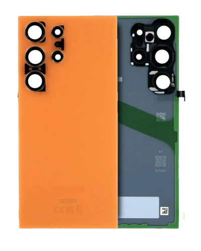 Back Cover Glass With Camera Lens For Samsung Galaxy S24 Ultra (Service Pack) (Titanium Orange)