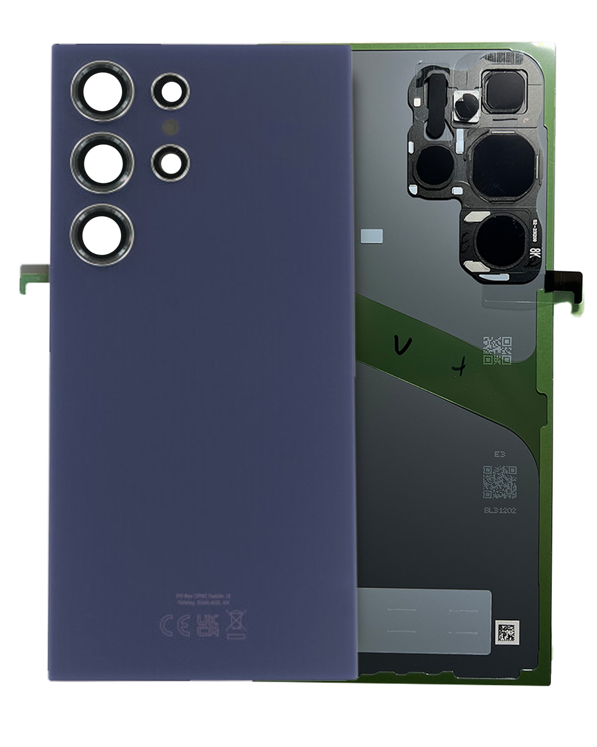 Back Cover Glass With Camera Lens For Samsung Galaxy S24 Ultra (Service Pack) (Titanium Violet)