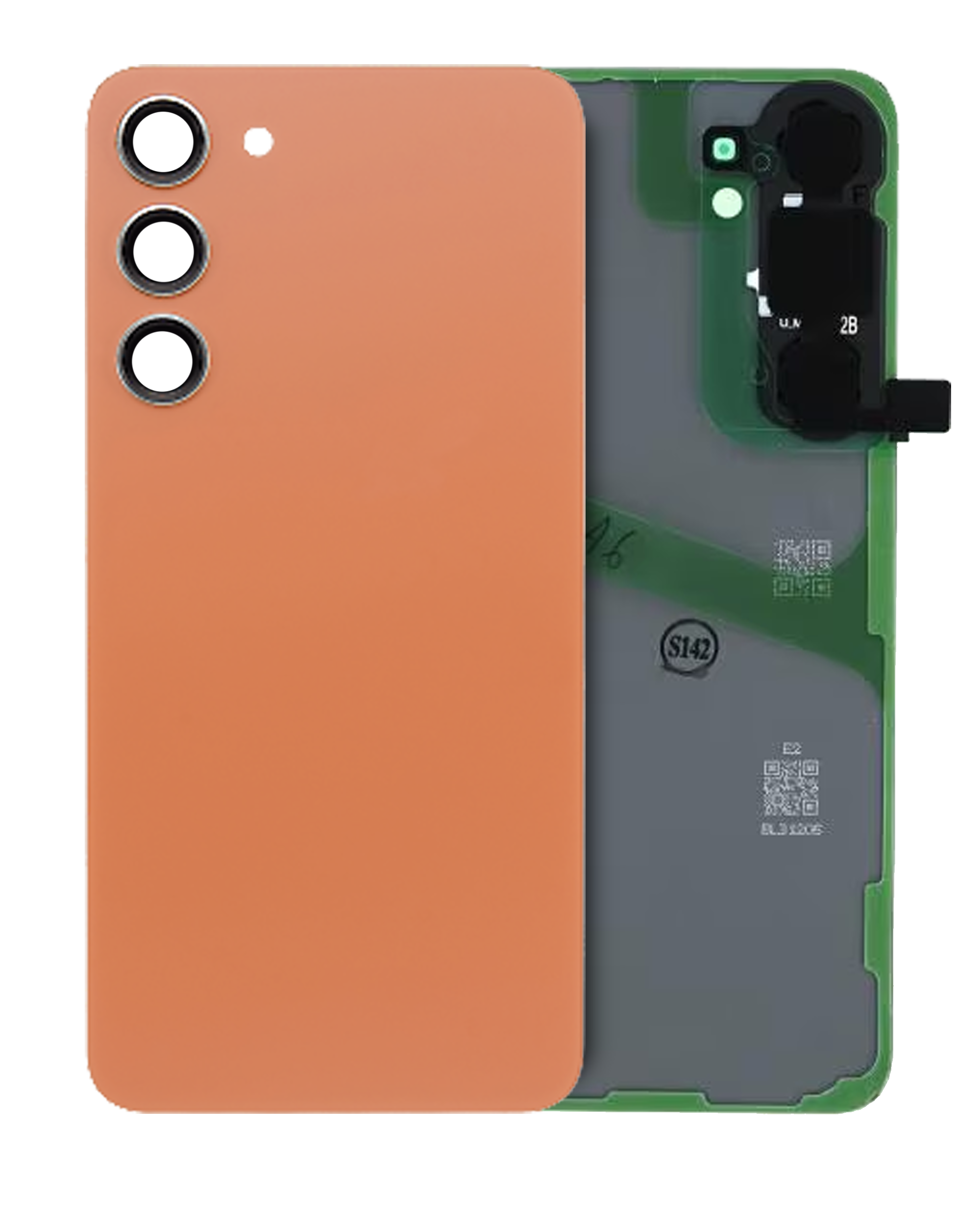 Back Cover Glass With Camera Lens For Samsung Galaxy S24 Plus (Service Pack) (Sandstone Orange)