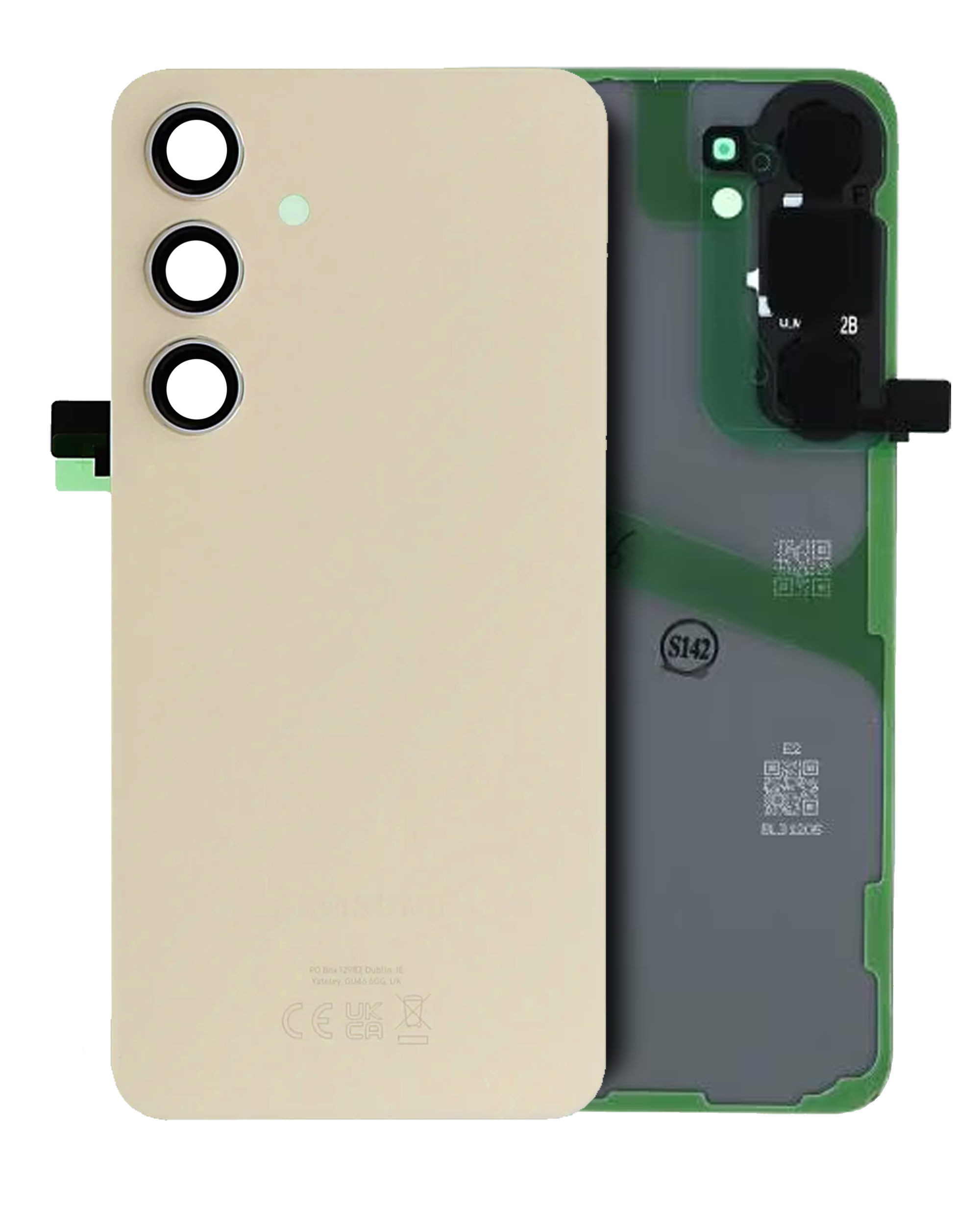 Back Cover Glass With Camera Lens For Samsung Galaxy S24 Plus (Service Pack) (Amber Yellow)
