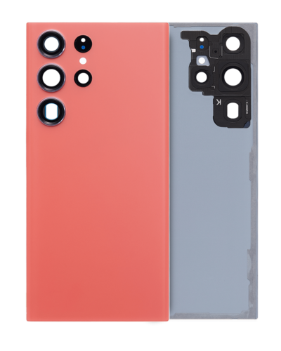 Back Cover Glass With Camera Lens For Samsung Galaxy S23 Ultra (Service Pack) (Red)