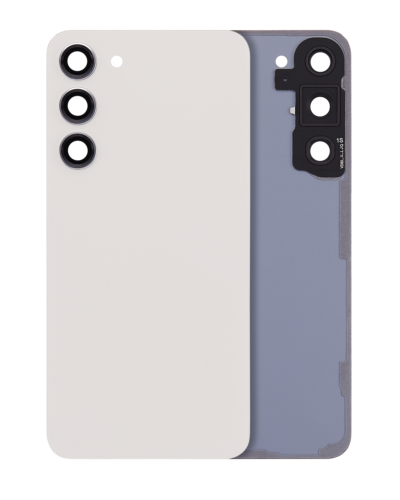 Back Cover Glass With Camera Lens For Samsung Galaxy S23 Plus (Service Pack) (Cream)