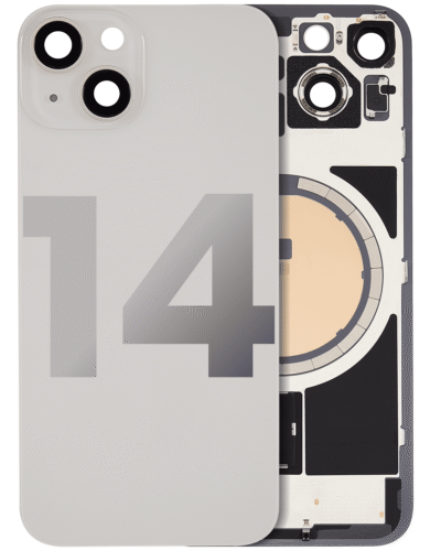 Back Glass w/ MagSafe Magnet For iPhone 14 (Used OEM Pull: Grade A) (Starlight)