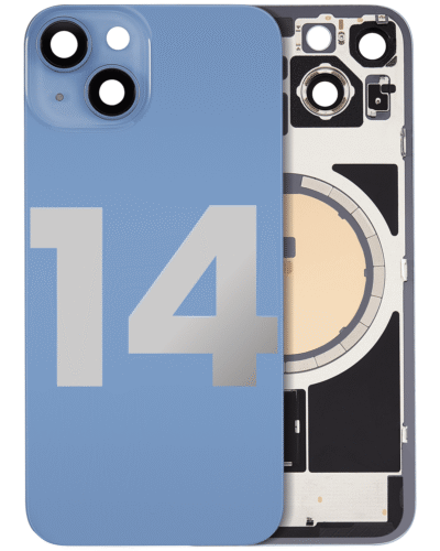 Back Glass w/ MagSafe Magnet For iPhone 14 (Used OEM Pull: Grade A) (Blue)