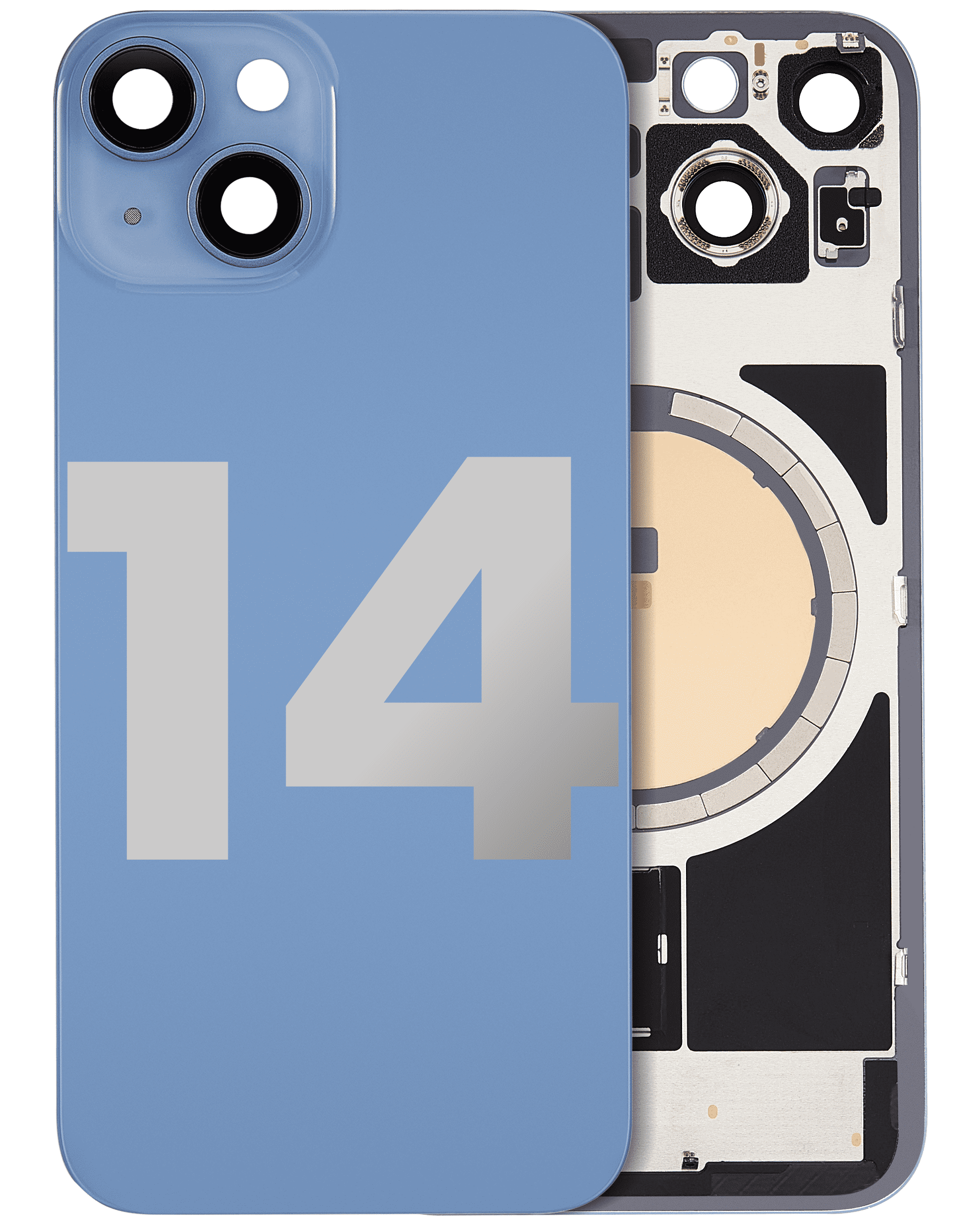 Back Glass w/ MagSafe Magnet For iPhone 14 (Used OEM Pull: Grade A) (Blue)