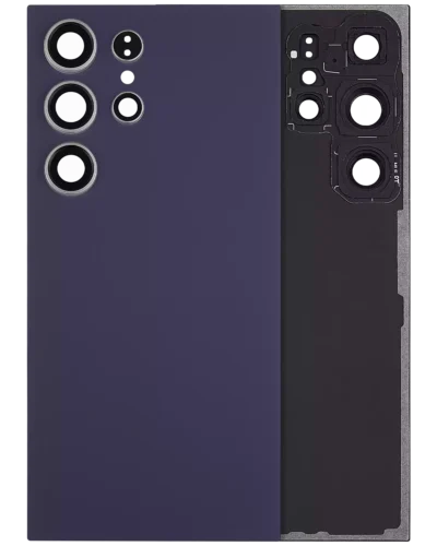 Back Cover Glass With Camera Lens For Samsung Galaxy S24 Ultra 5G (No Logo) (Aftermarket Plus) (Titanium Violet)
