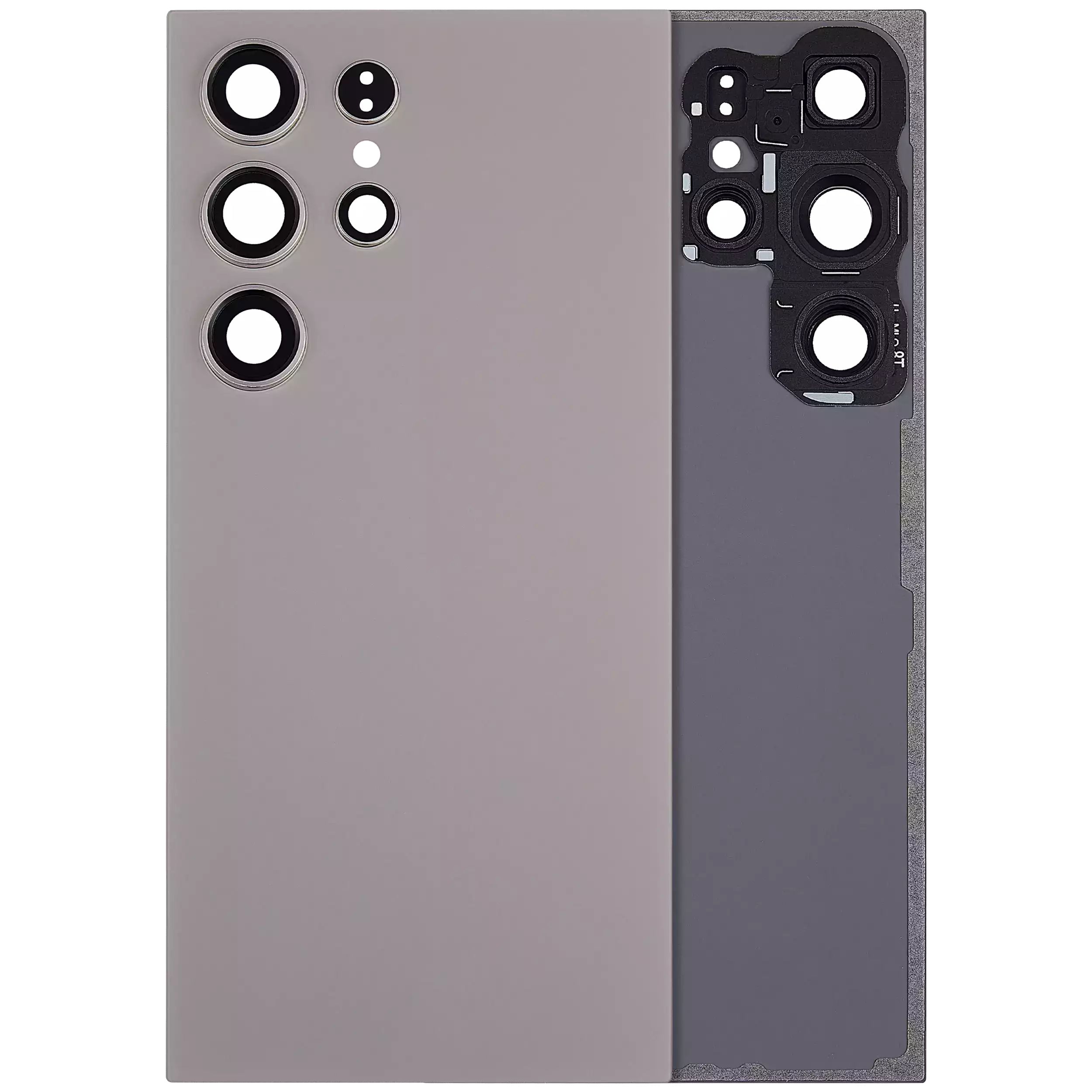 Back Cover Glass With Camera Lens For Samsung Galaxy S24 Ultra 5G (No Logo) (Aftermarket Plus) (Titanium Gray)