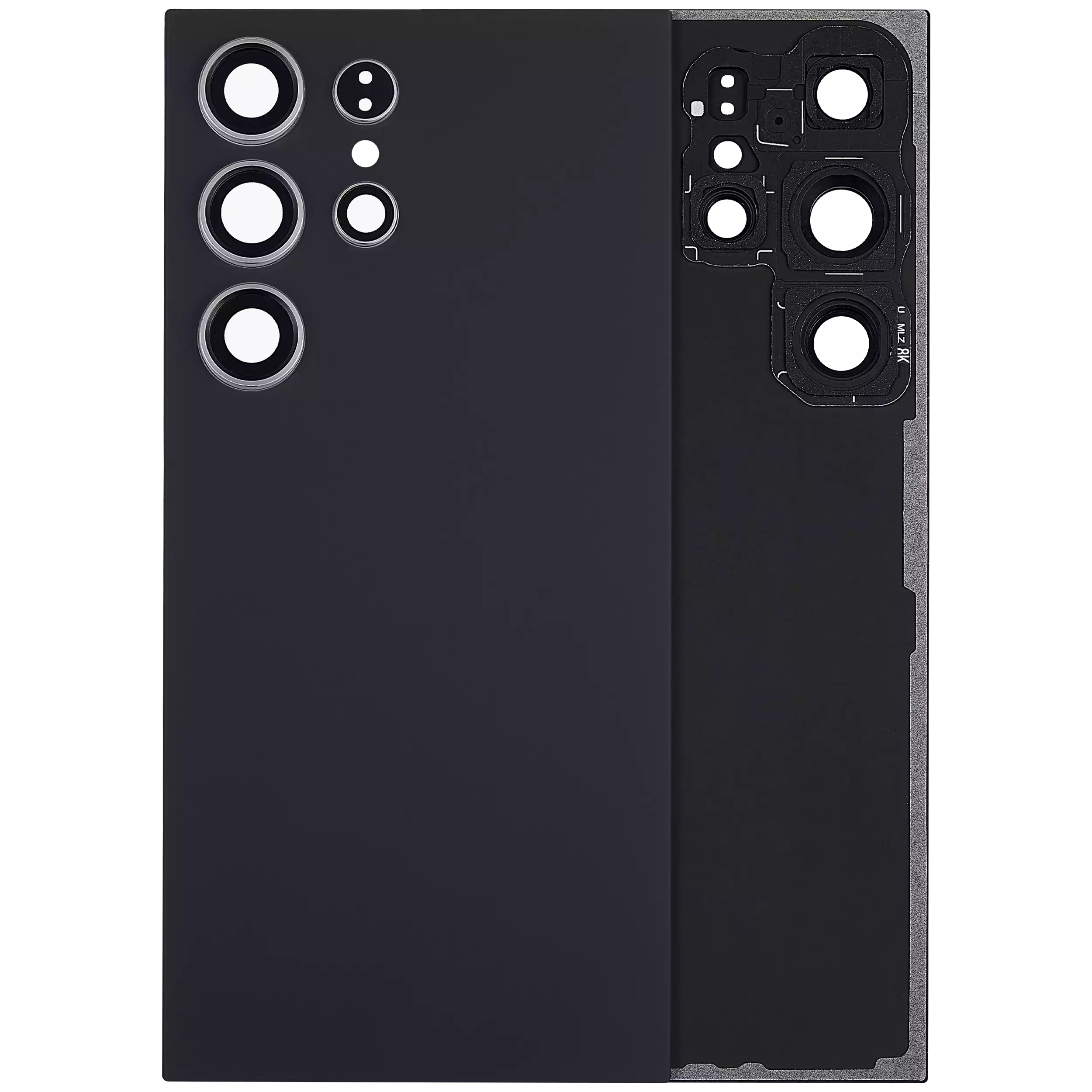 Back Cover Glass With Camera Lens For Samsung Galaxy S24 Ultra 5G (No Logo) (Aftermarket Plus) (Titanium Black)