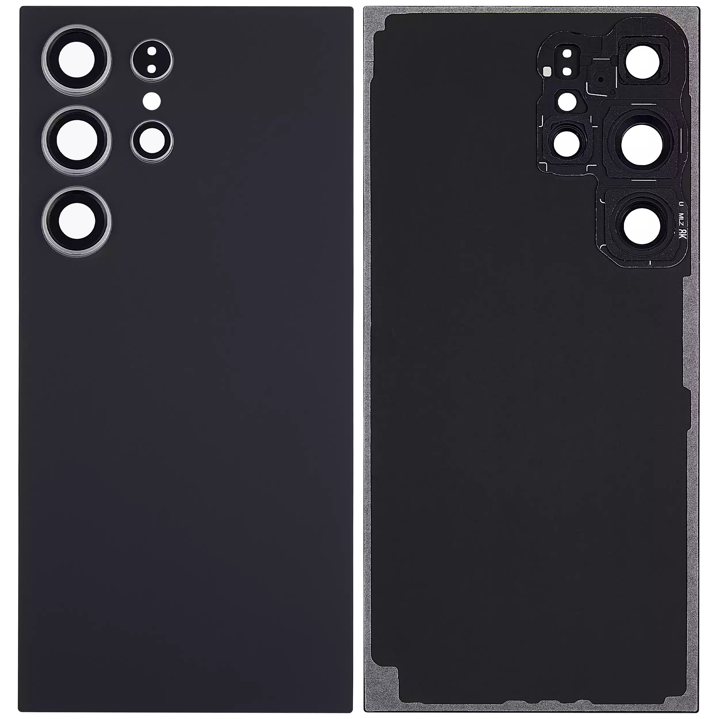 Back Cover Glass With Camera Lens For Samsung Galaxy S24 Ultra 5G (No Logo) (Aftermarket Plus) (Titanium Black)