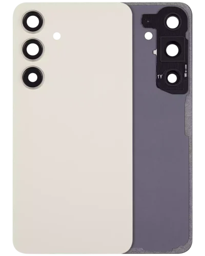 Back Cover Glass With Camera Lens For Samsung Galaxy S24 5G (No Logo) (Aftermarket Plus) (Amber Yellow)