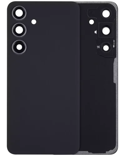 Back Cover Glass With Camera Lens For Samsung Galaxy S24 5G (No Logo) (Aftermarket Plus) (Onyx Black)