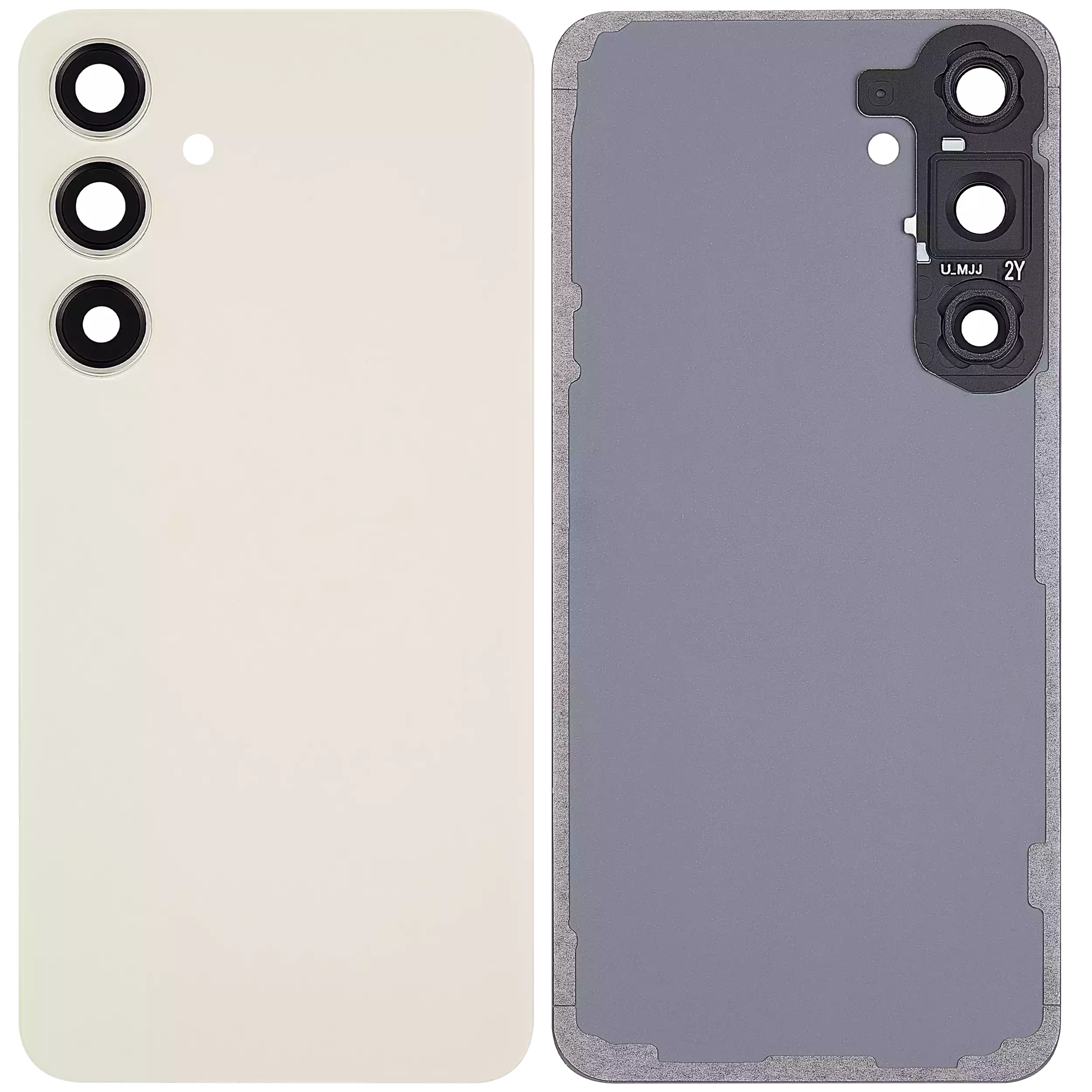 Back Cover Glass With Camera Lens For Samsung Galaxy S24 Plus 5G (No Logo) (Aftermarket Plus) (Amber Yellow)