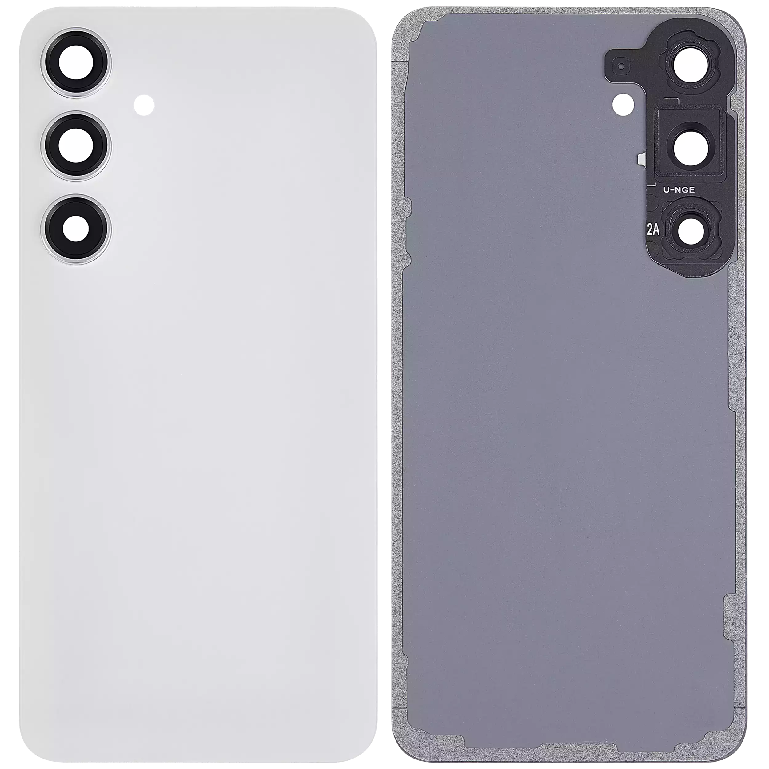 Back Cover Glass With Camera Lens For Samsung Galaxy S24 Plus 5G (No Logo) (Aftermarket Plus) (Marble Gray)
