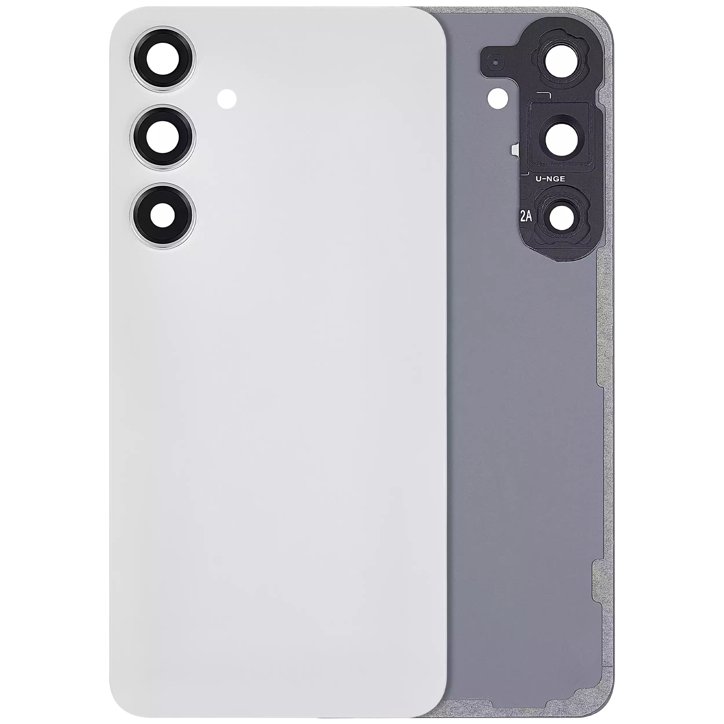 Back Cover Glass With Camera Lens For Samsung Galaxy S24 Plus 5G (No Logo) (Aftermarket Plus) (Marble Gray)