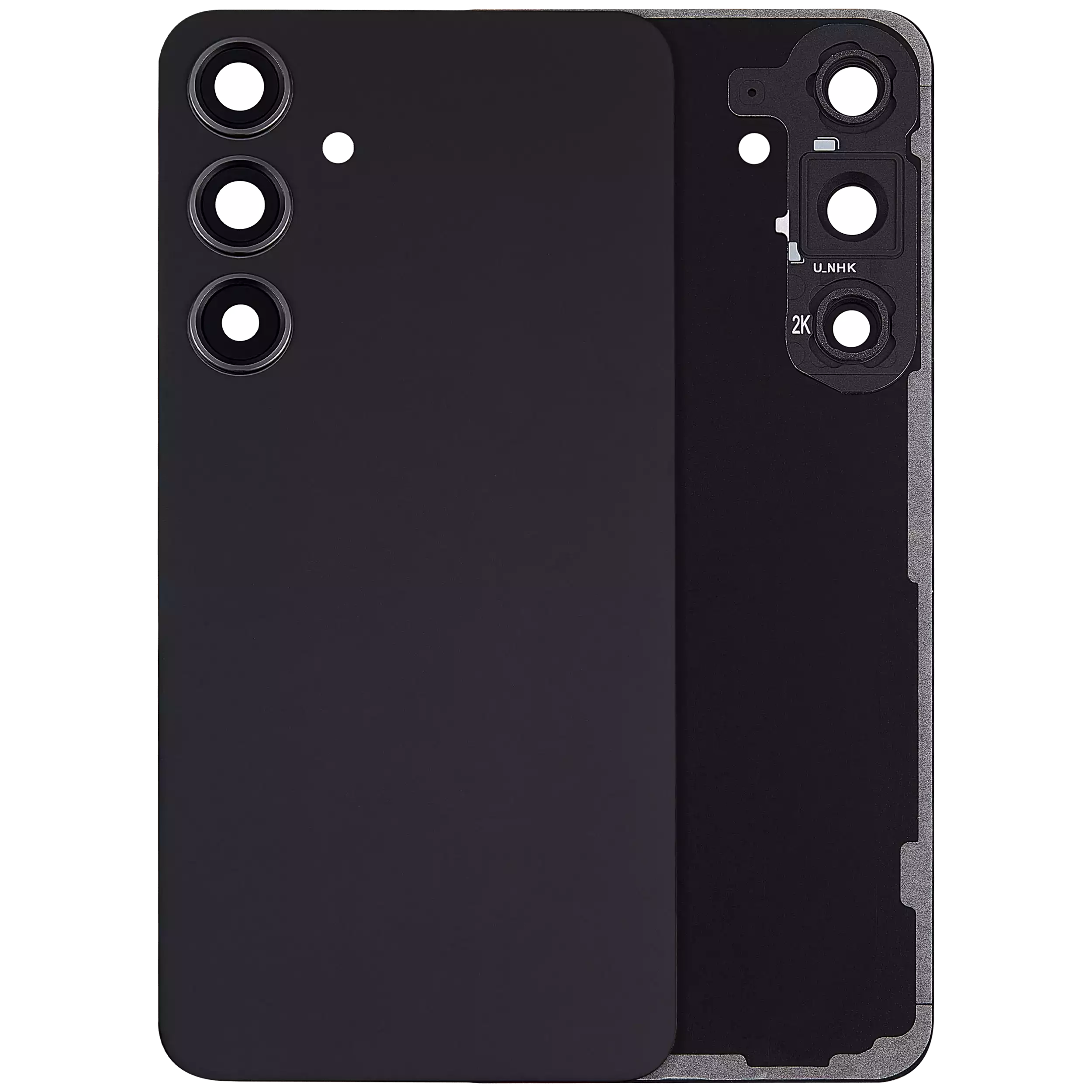 Back Cover Glass With Camera Lens For Samsung Galaxy S24 Plus 5G (No Logo) (Aftermarket Plus) (Onyx Black)
