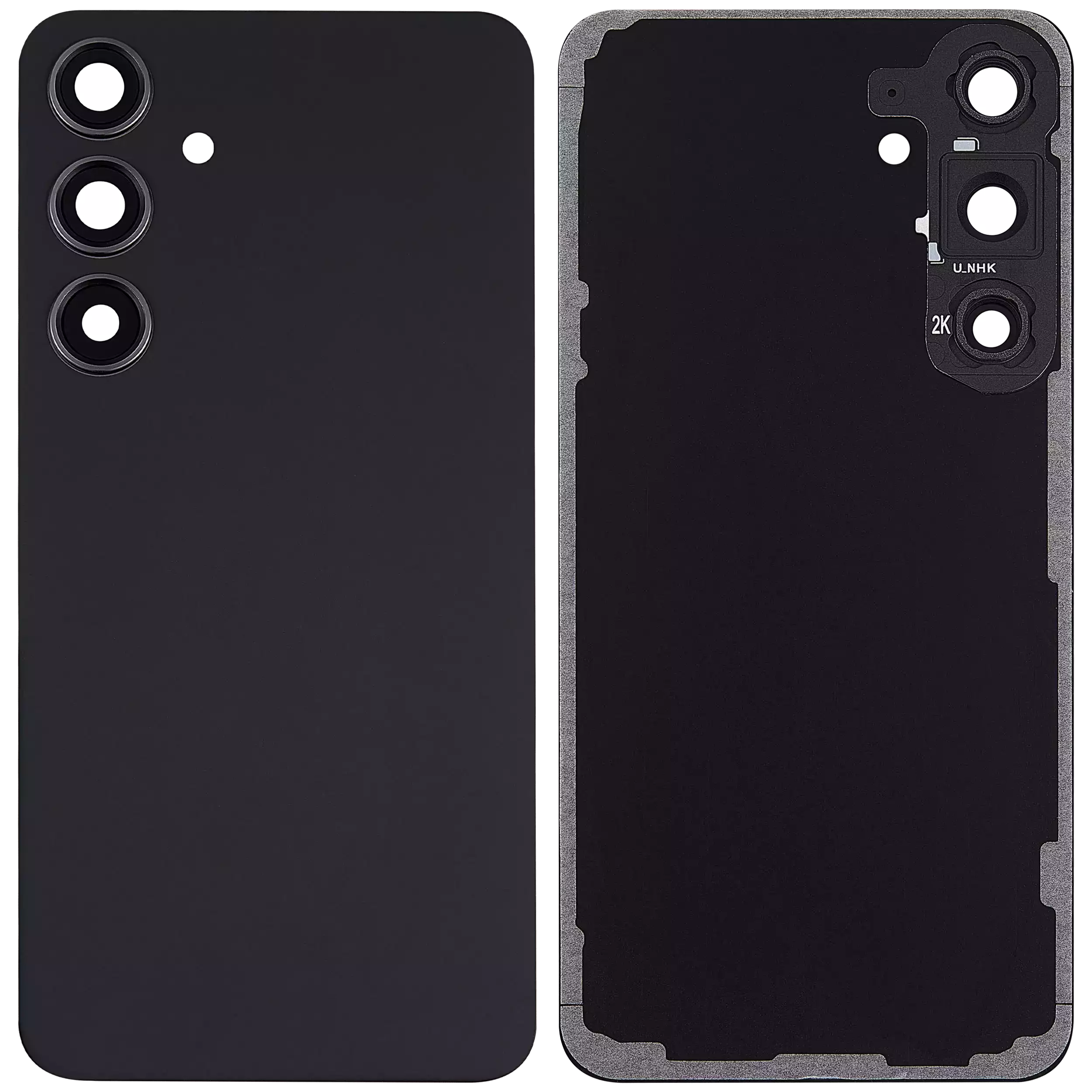 Back Cover Glass With Camera Lens For Samsung Galaxy S24 Plus 5G (No Logo) (Aftermarket Plus) (Onyx Black)
