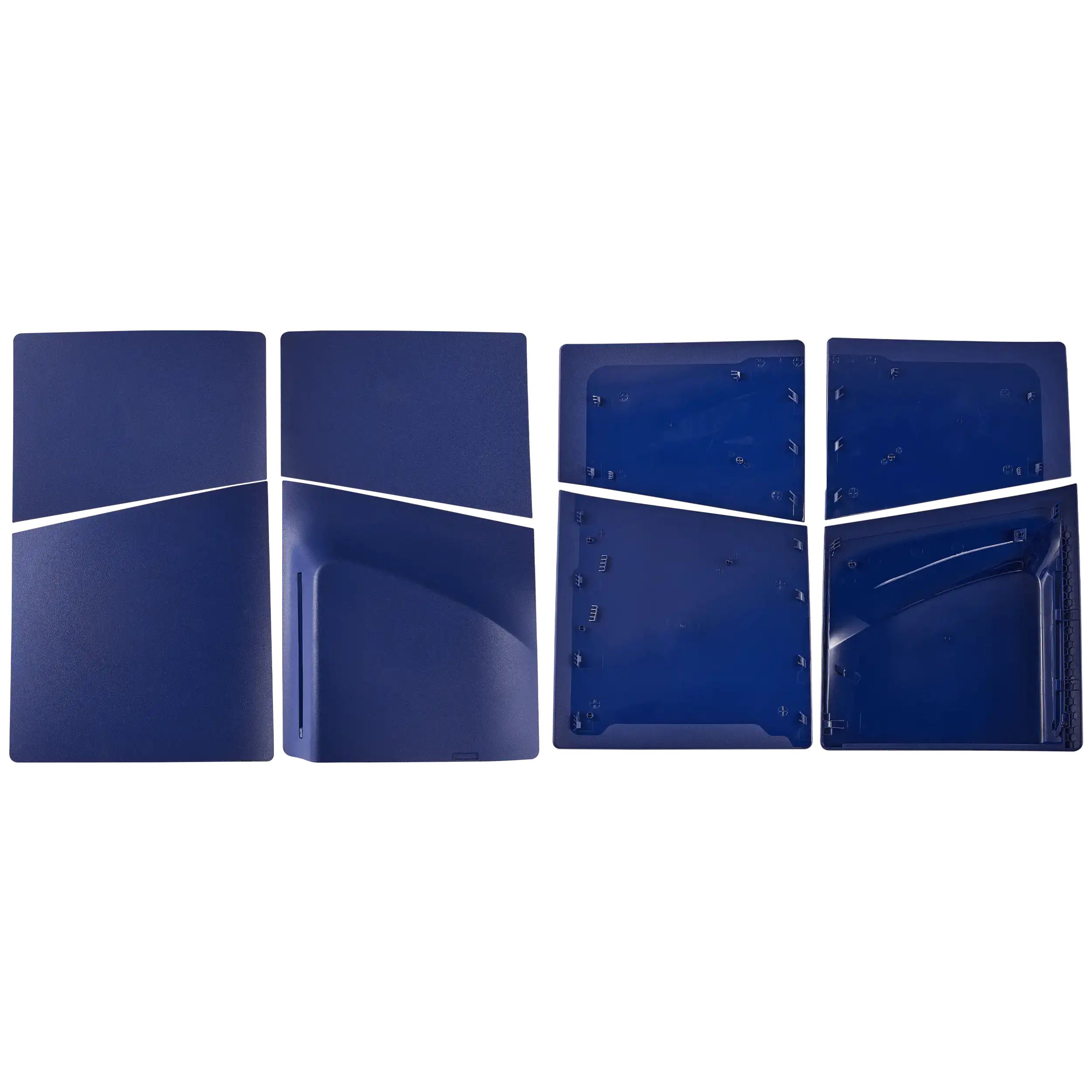 Front view of deep purple blue PS5 Slim Disc Edition faceplate cover set