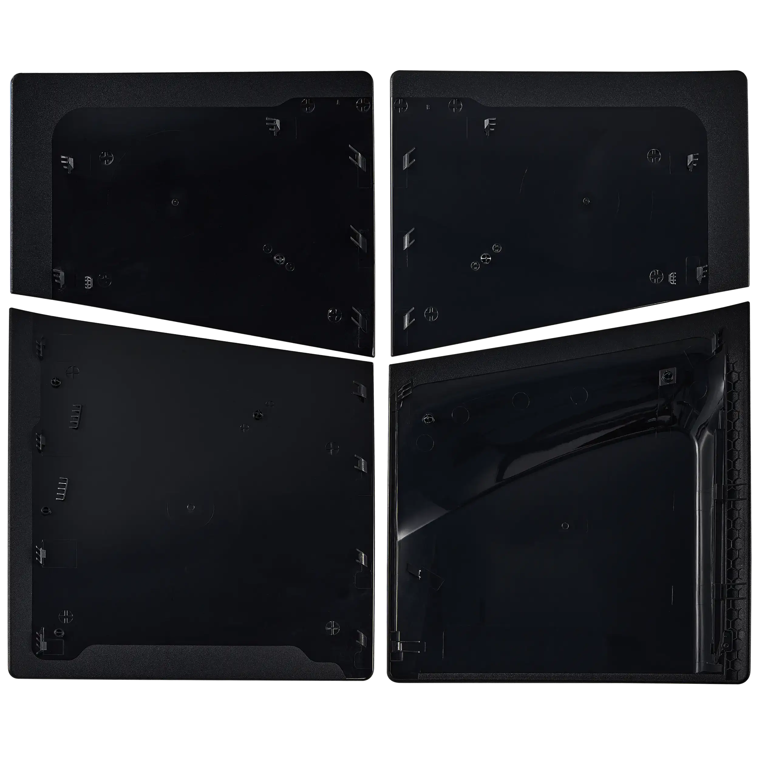 Underside of PS5 Slim Disc Edition faceplate cover showing mounting clips and screw posts