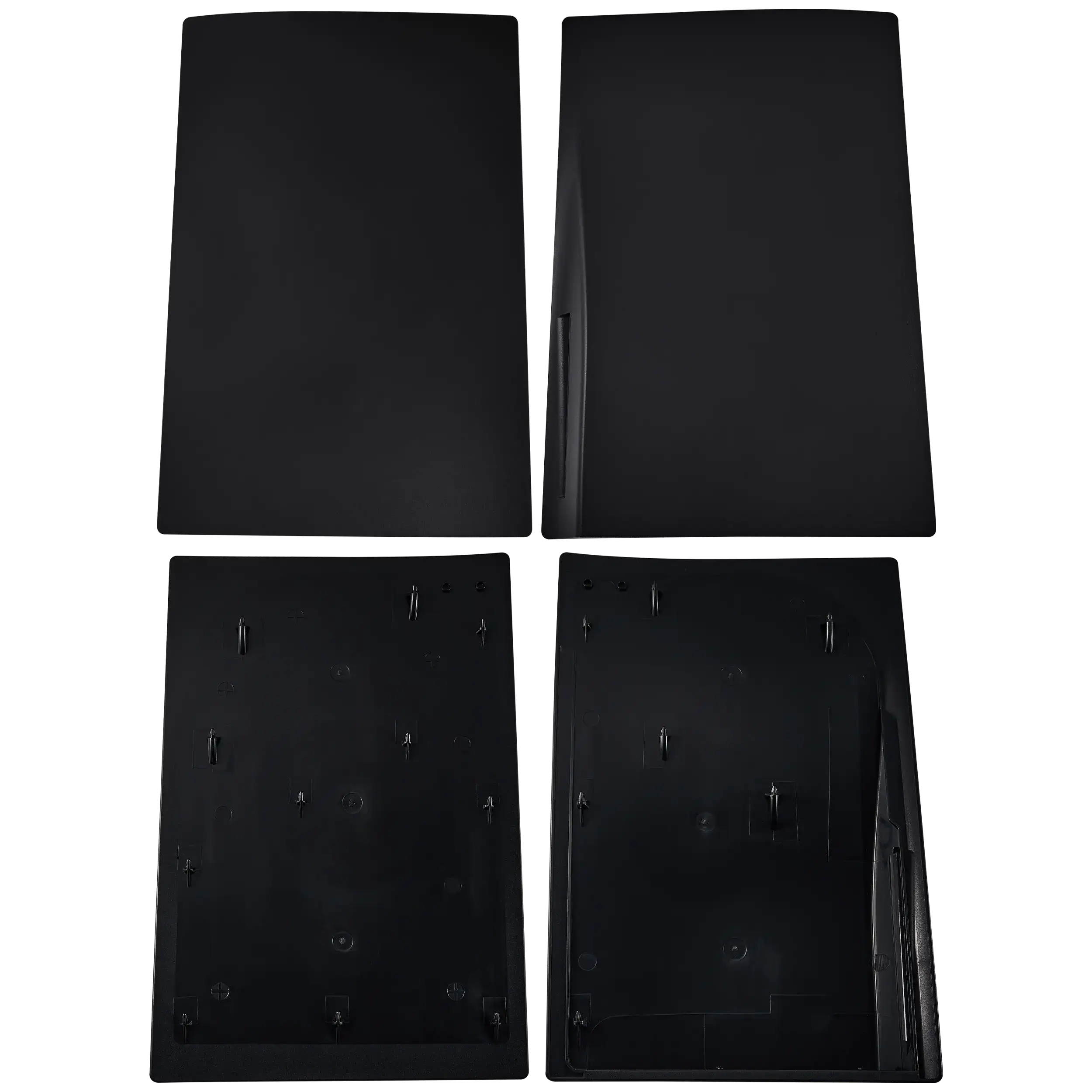 Front view of black PS5 faceplate cover set