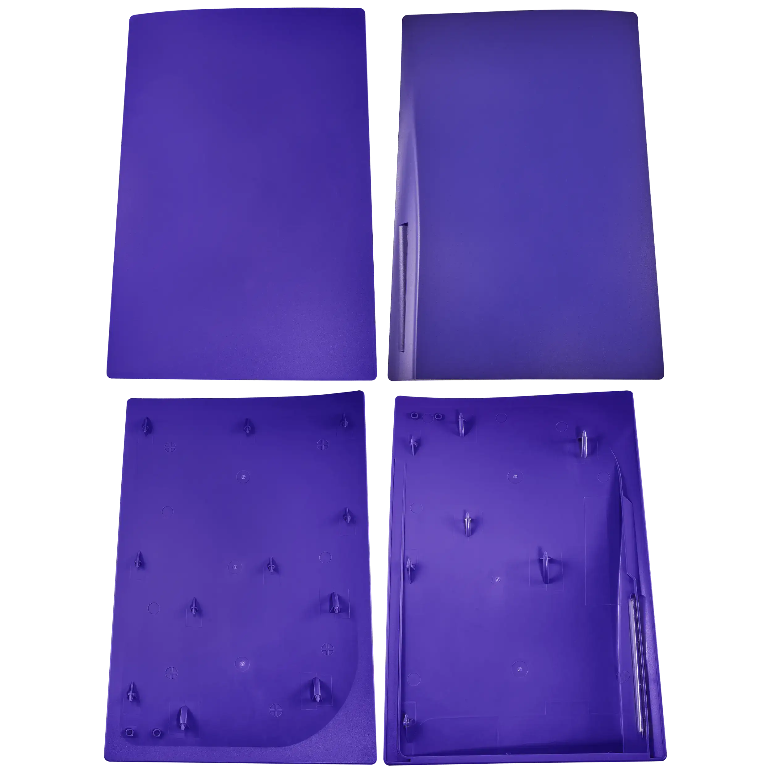 Front view of deep purple blue PS5 faceplate cover set