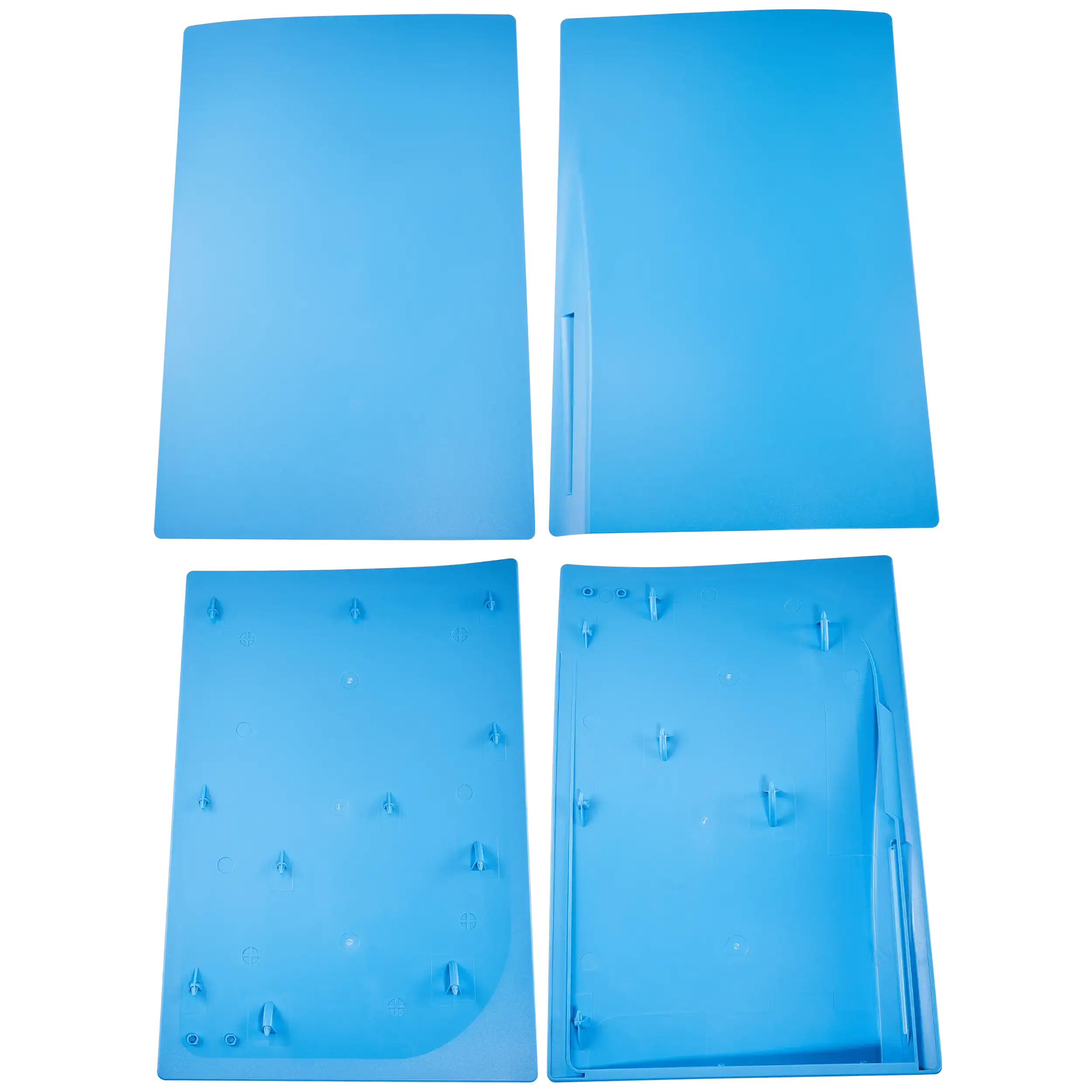 Front view of light blue PS5 faceplate cover set