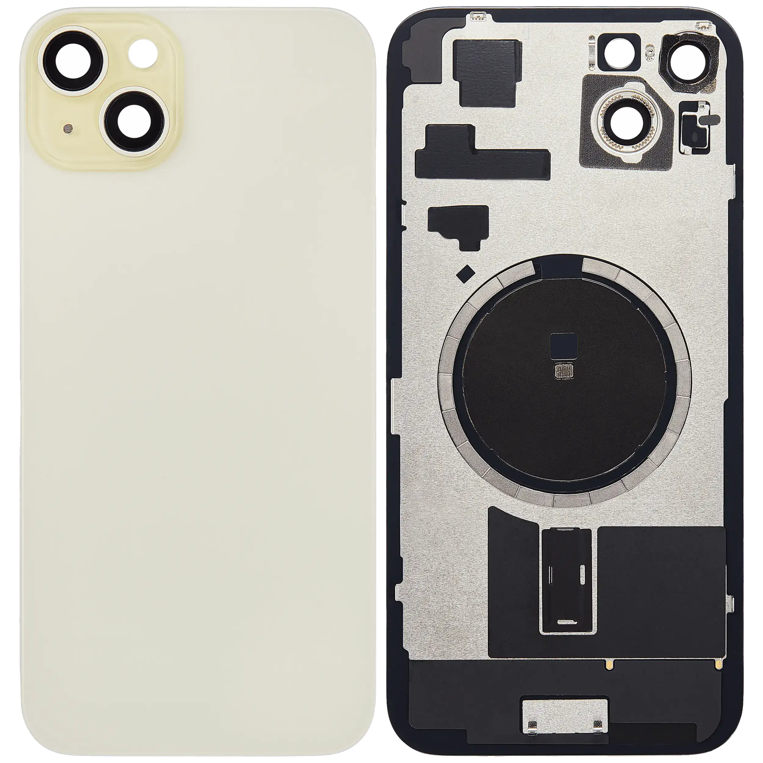 Back Glass w/ MagSafe Magnet For iPhone 15 Plus (No Logo) (Aftermarket) (Yellow)