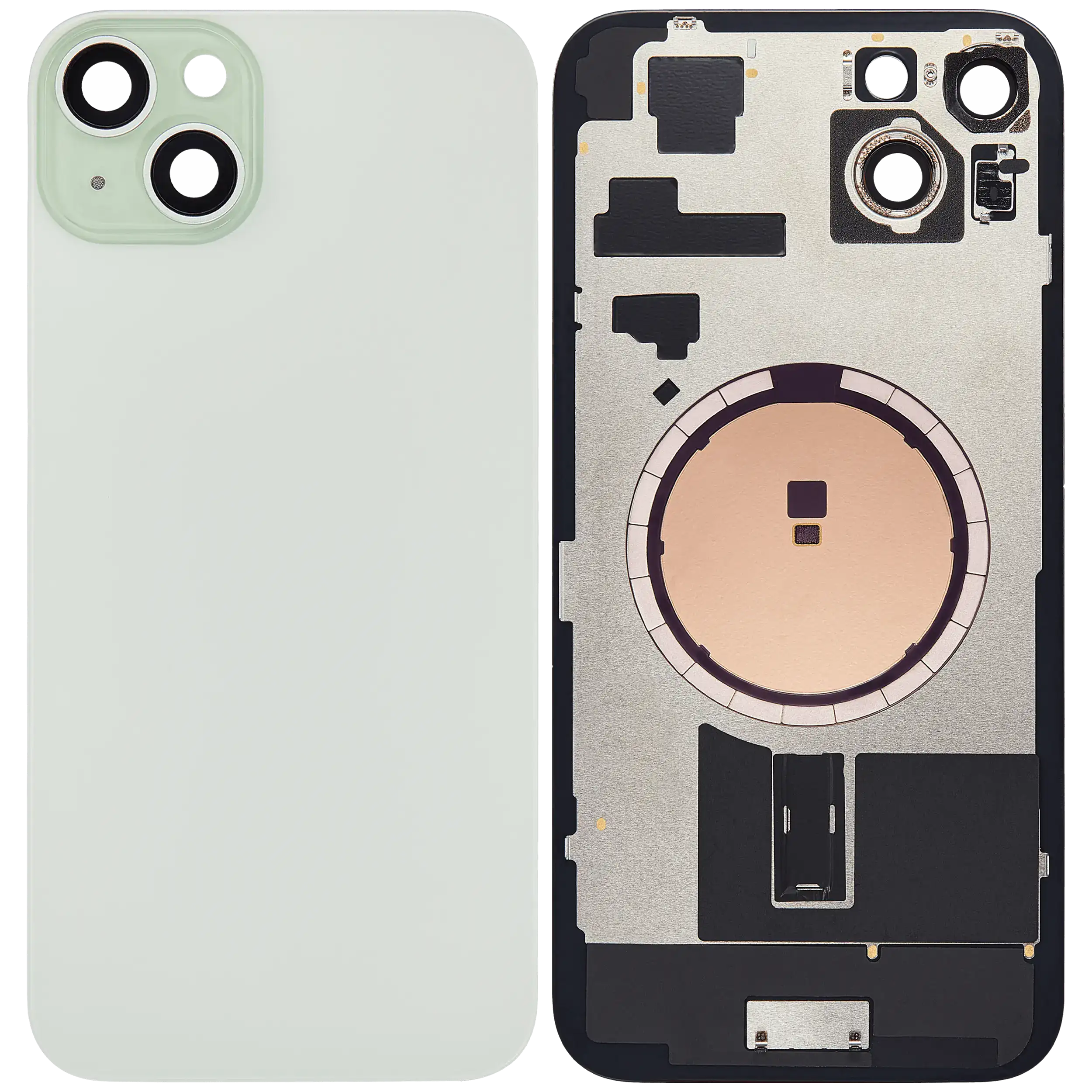 Back Glass w/ MagSafe Magnet For iPhone 15 Plus (No Logo) (Aftermarket) (Green)