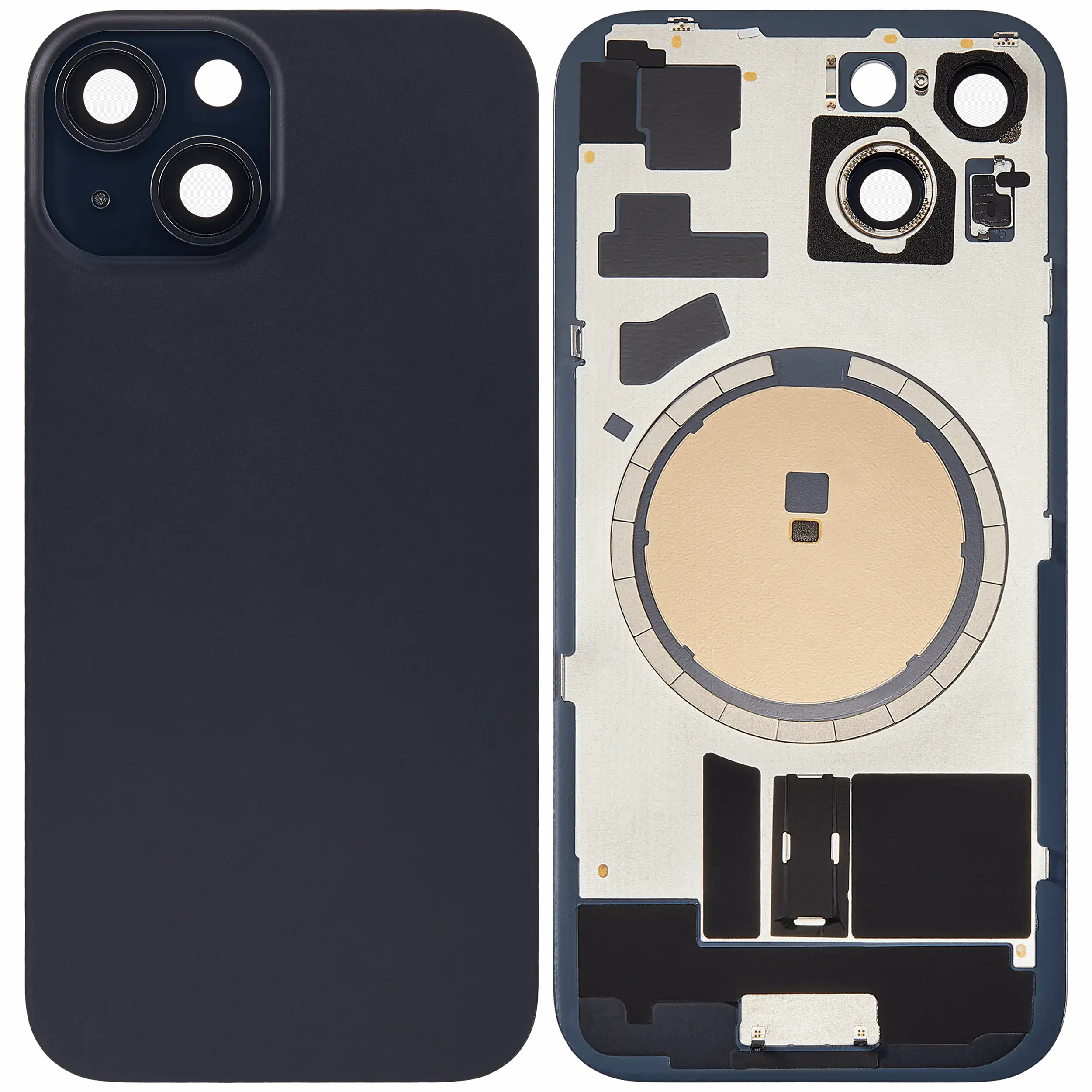 Back Glass w/ MagSafe Magnet For iPhone 15 (No Logo) (Aftermarket) (Black)