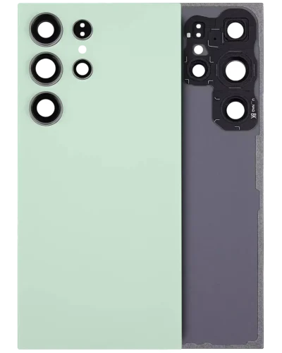 Back Cover Glass With Camera Lens For Samsung Galaxy S24 Ultra 5G (No Logo) (Aftermarket Plus) (Titanium Green)