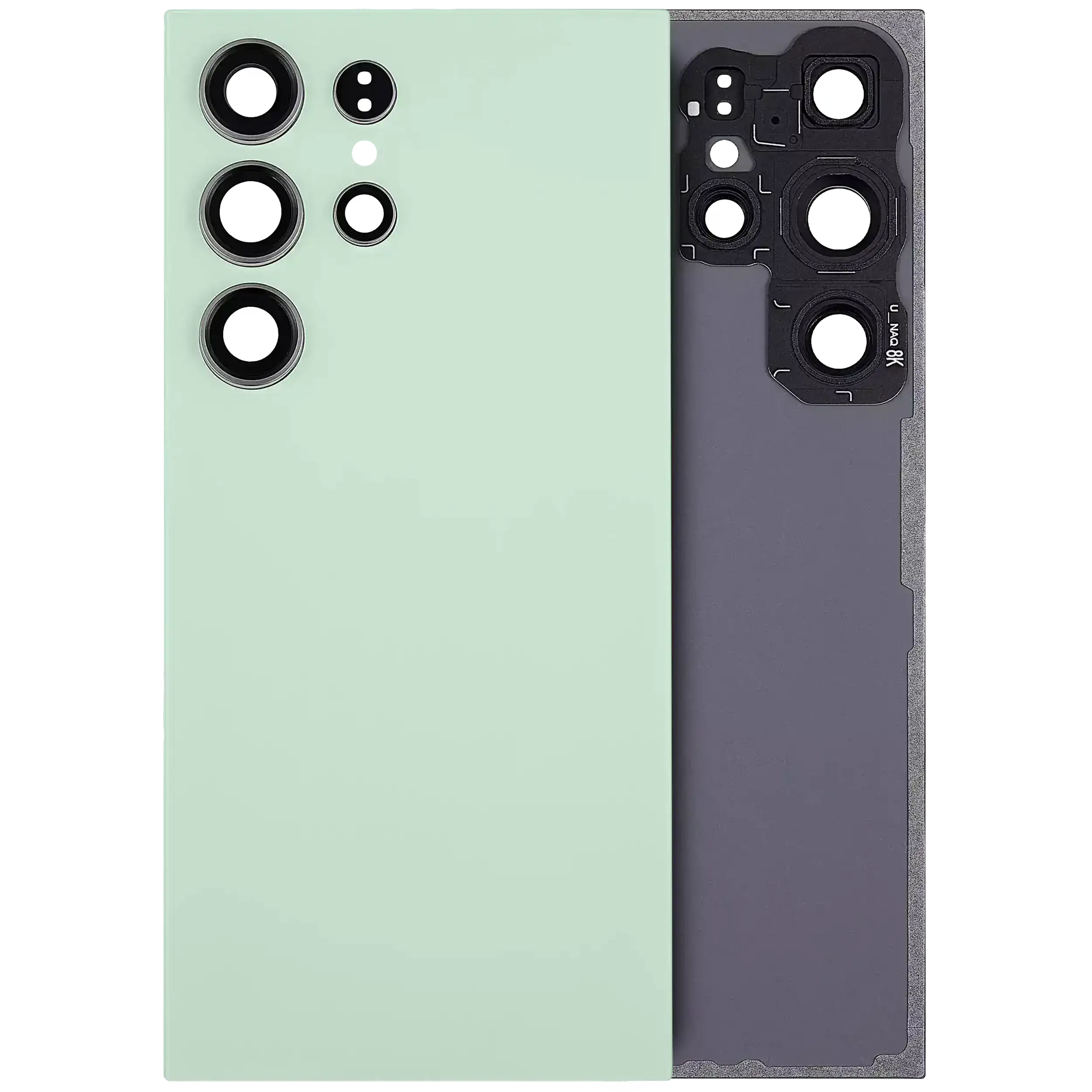 Back Cover Glass With Camera Lens For Samsung Galaxy S24 Ultra 5G (No Logo) (Aftermarket Plus) (Titanium Green)