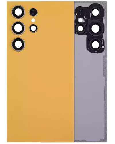 Back Cover Glass With Camera Lens For Samsung Galaxy S24 Ultra 5G (No Logo) (Aftermarket Plus) (Titanium Orange)