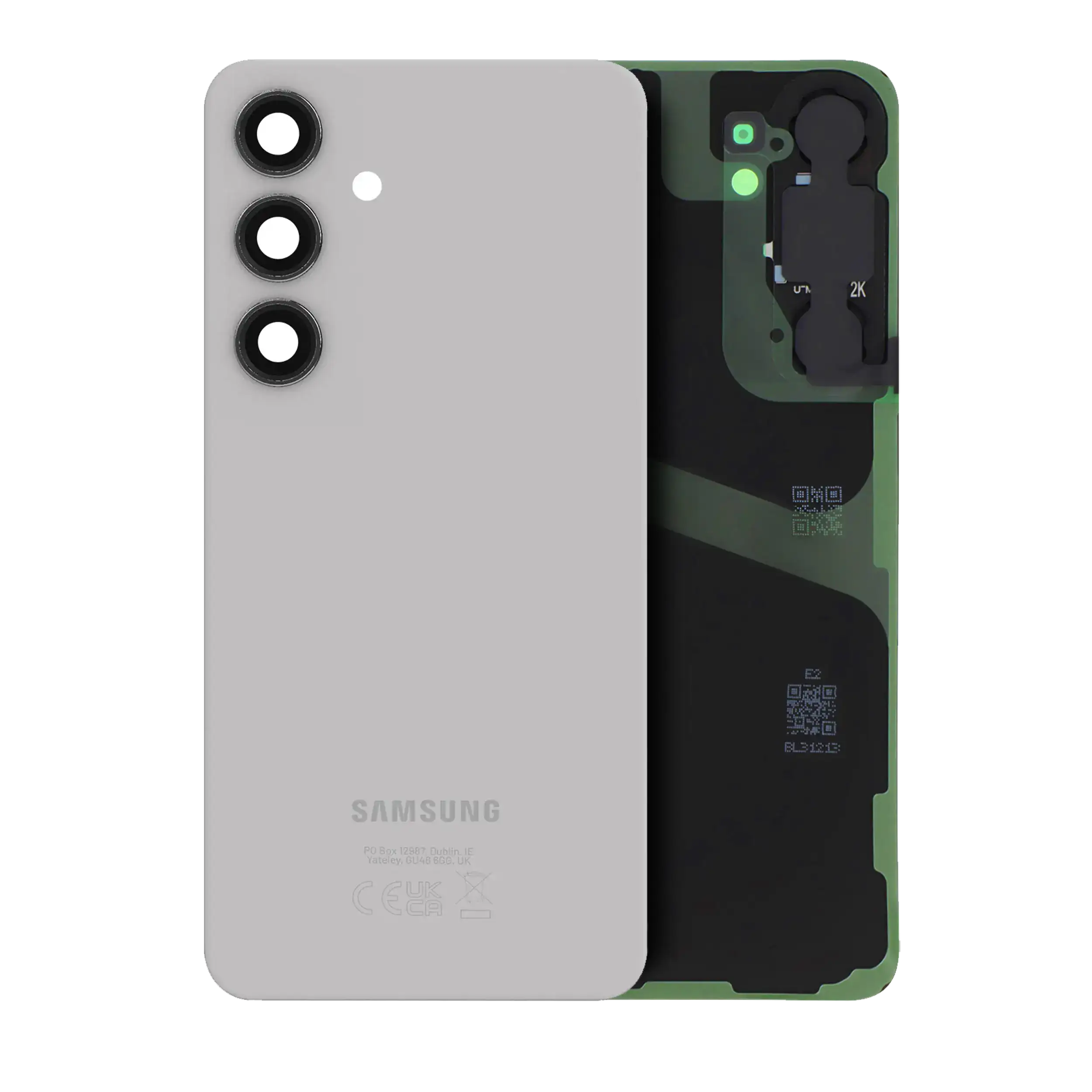 Back Cover Glass With Camera Lens For Samsung Galaxy S24 Plus (Service Pack) (Marble Gray)
