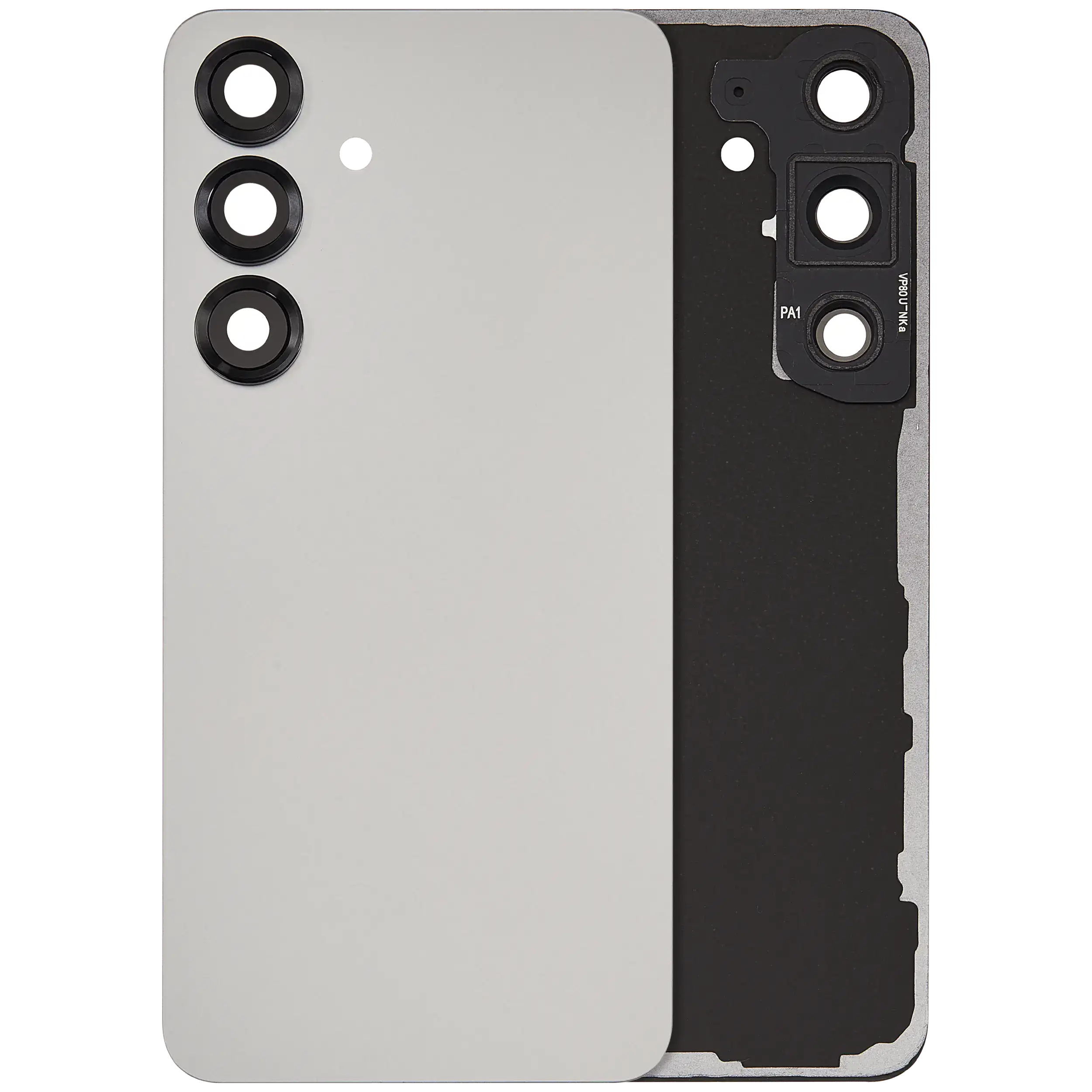 Back Cover Glass With Camera Lens For Samsung Galaxy S25 5G (No Logo) (Aftermarket Plus) (Silver Shadow)