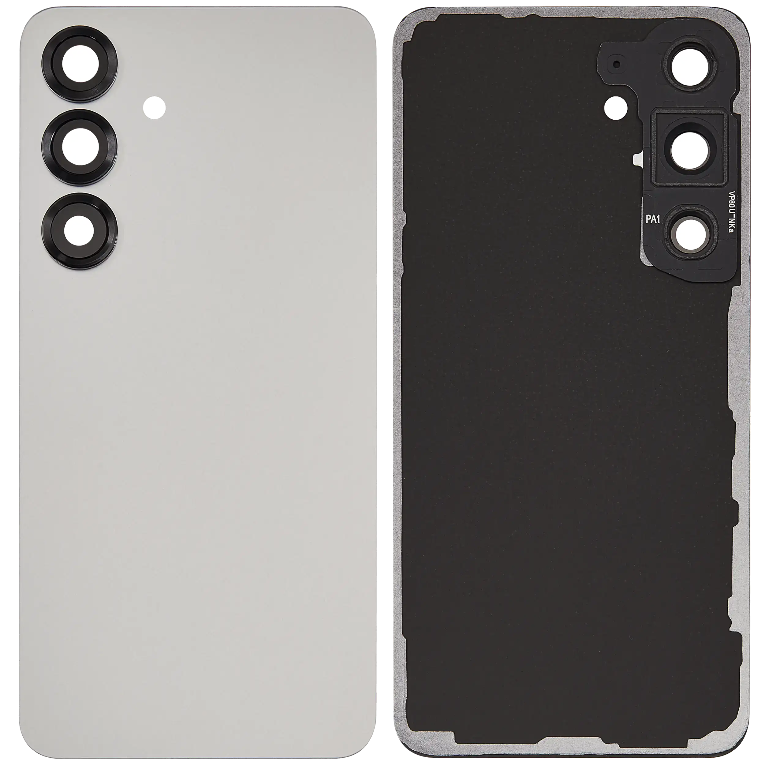 Back Cover Glass With Camera Lens For Samsung Galaxy S25 5G (No Logo) (Aftermarket Plus) (Silver Shadow)