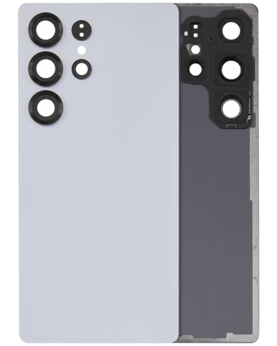Back Cover Glass With Camera Lens For Samsung Galaxy S25 Ultra 5G (No Logo) (Aftermarket Plus) (Titanium Silver Blue)