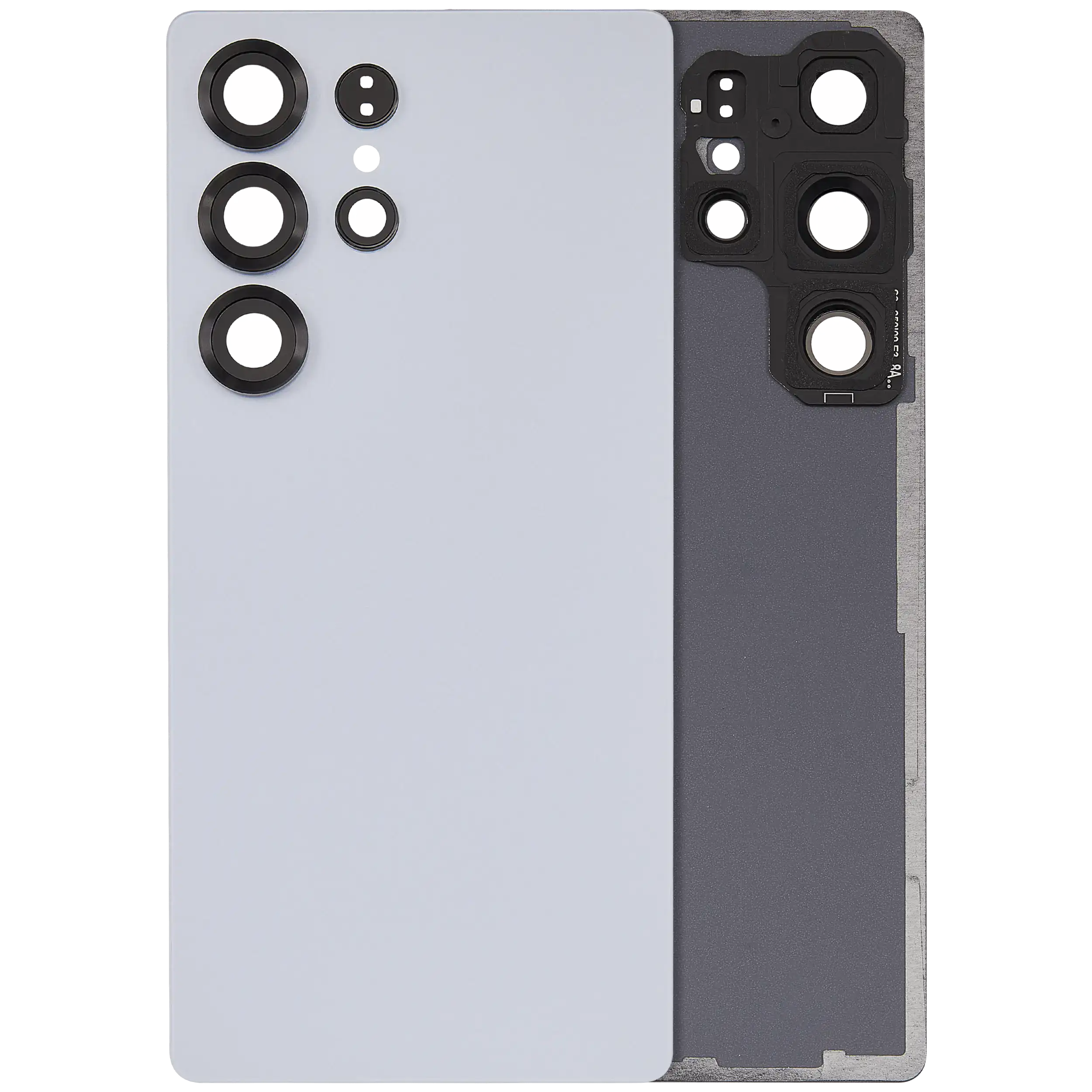 Back Cover Glass With Camera Lens For Samsung Galaxy S25 Ultra 5G (No Logo) (Aftermarket Plus) (Titanium Silver Blue)