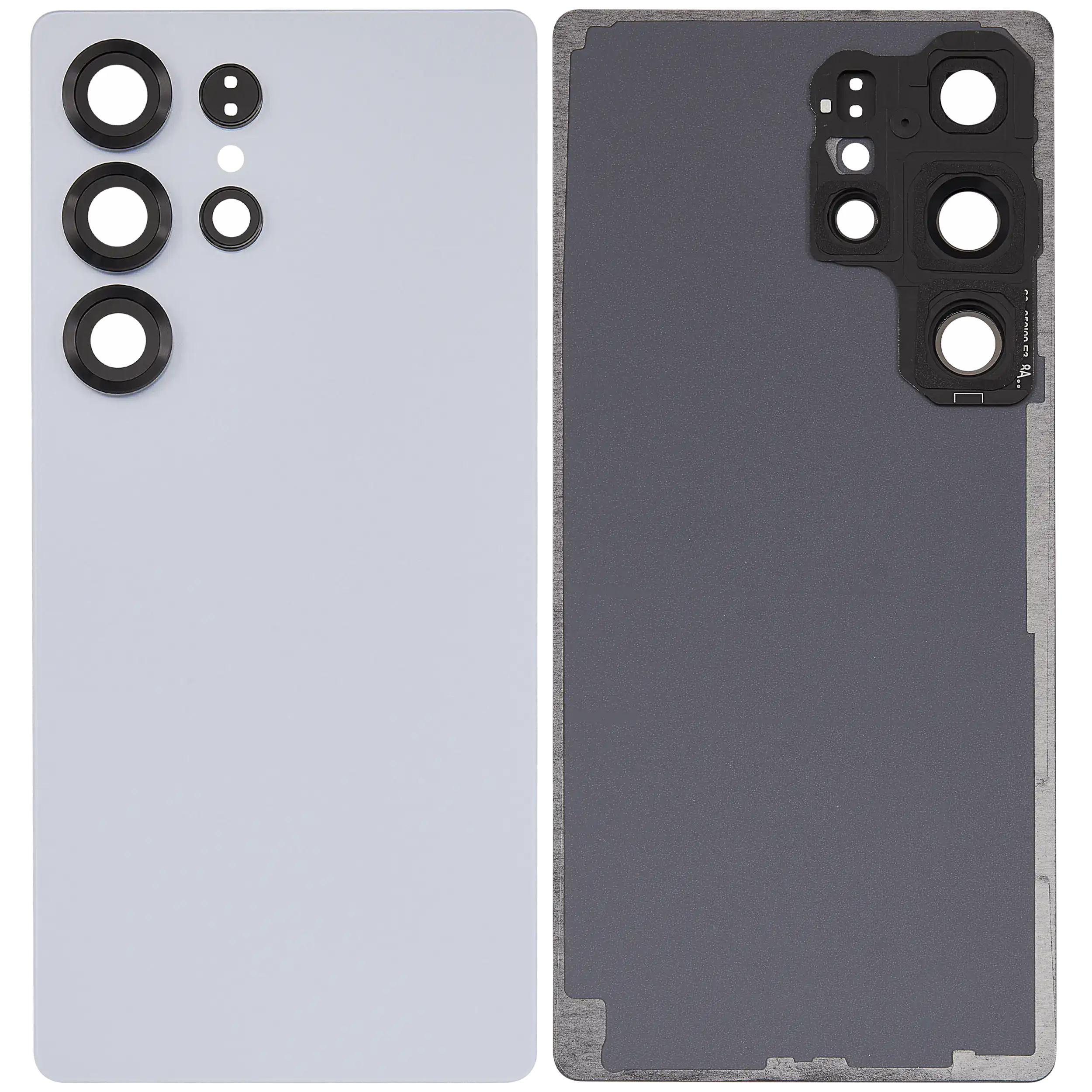 Back Cover Glass With Camera Lens For Samsung Galaxy S25 Ultra 5G (No Logo) (Aftermarket Plus) (Titanium Silver Blue)