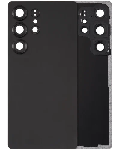 Back Cover Glass With Camera Lens For Samsung Galaxy S25 Ultra 5G (No Logo) (Aftermarket Plus) (Titanium Black)