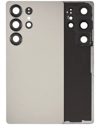 Back Cover Glass With Camera Lens For Samsung Galaxy S25 Ultra 5G (No Logo) (Aftermarket Plus) (Titanium Gray)